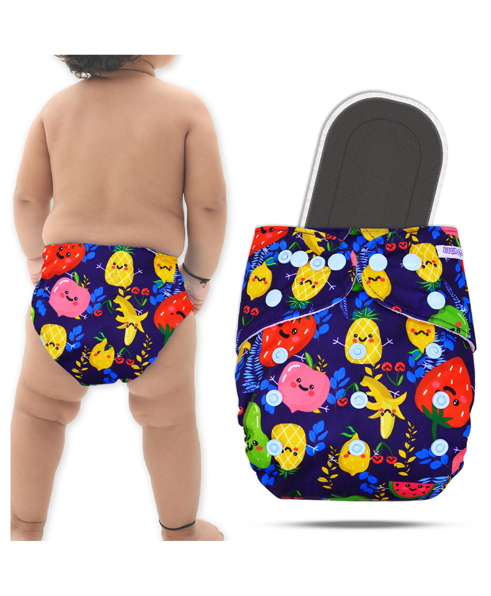 Bembika A Plus Printed Cloth Diaper With Bamboo Charcoal inserts for Babies Washable & Reusable Cloth Nappies For Baby Leakproof And Wetfree Adjustable Cloth Diapers -(BE2652)-picture-22