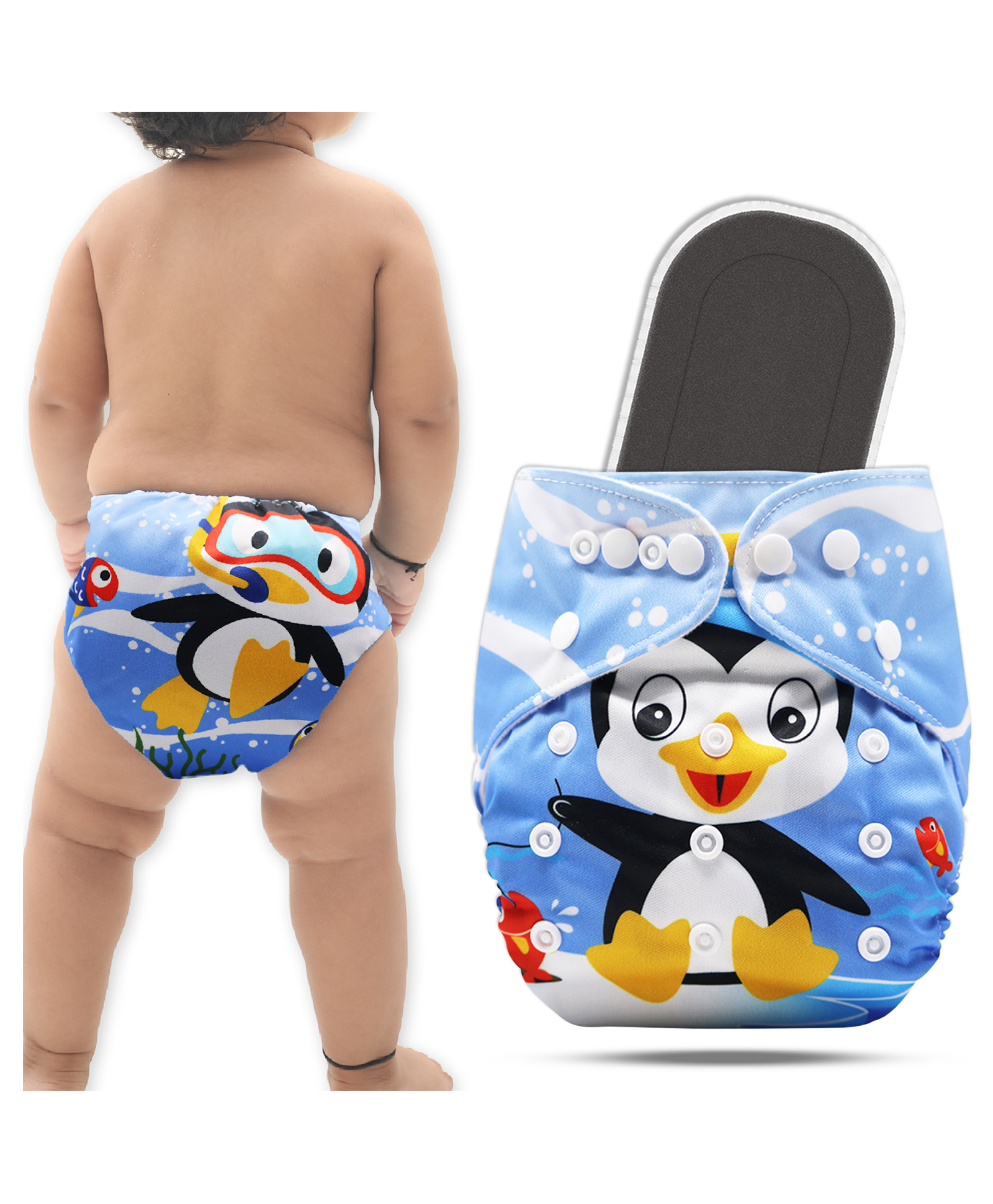 Bembika A Plus Printed Cloth Diaper With Bamboo Charcoal inserts for Babies Washable & Reusable Cloth Nappies For Baby Leakproof And Wetfree Adjustable Cloth Diapers -(BE2660)-picture-45