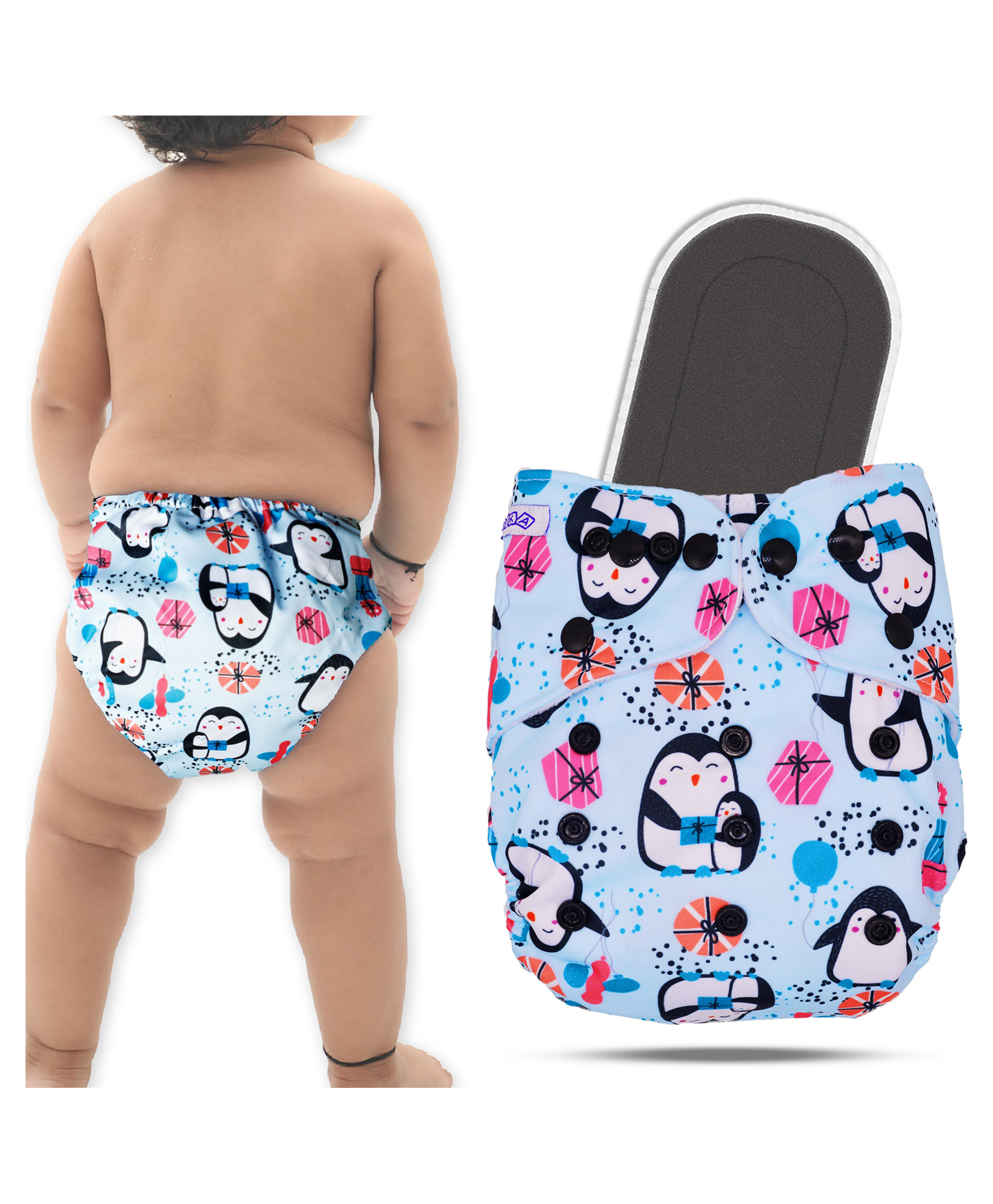 Bembika A Plus Printed Cloth Diaper With Bamboo Charcoal inserts for Babies Washable & Reusable Cloth Nappies For Baby Leakproof And Wetfree Adjustable Cloth Diapers -(BE2661)-picture-32