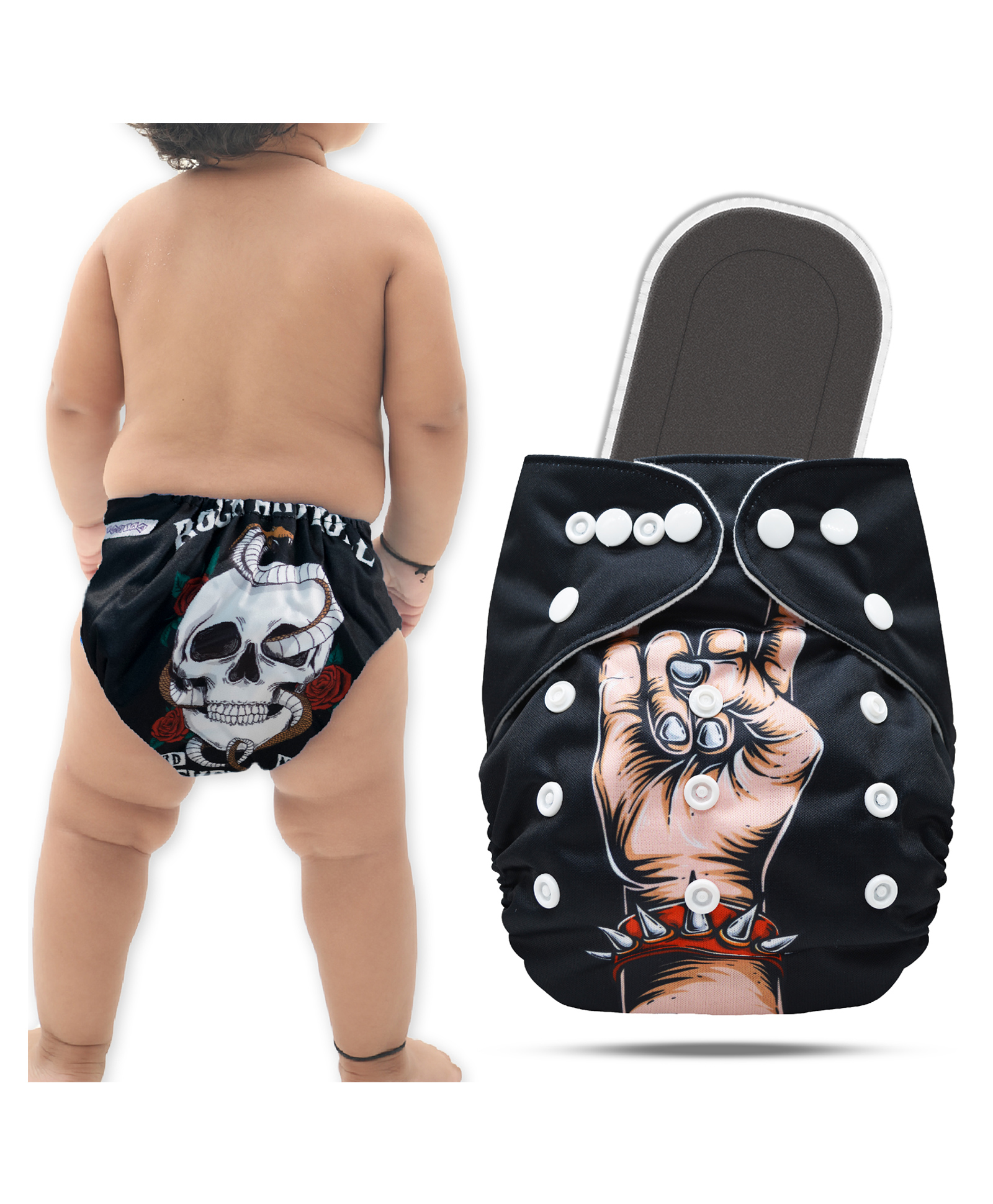 Bembika A Plus Printed Cloth Diaper With Bamboo Charcoal inserts for Babies Washable & Reusable Cloth Nappies For Baby Leakproof And Wetfree Adjustable Cloth Diapers -(BE2663)-picture-34