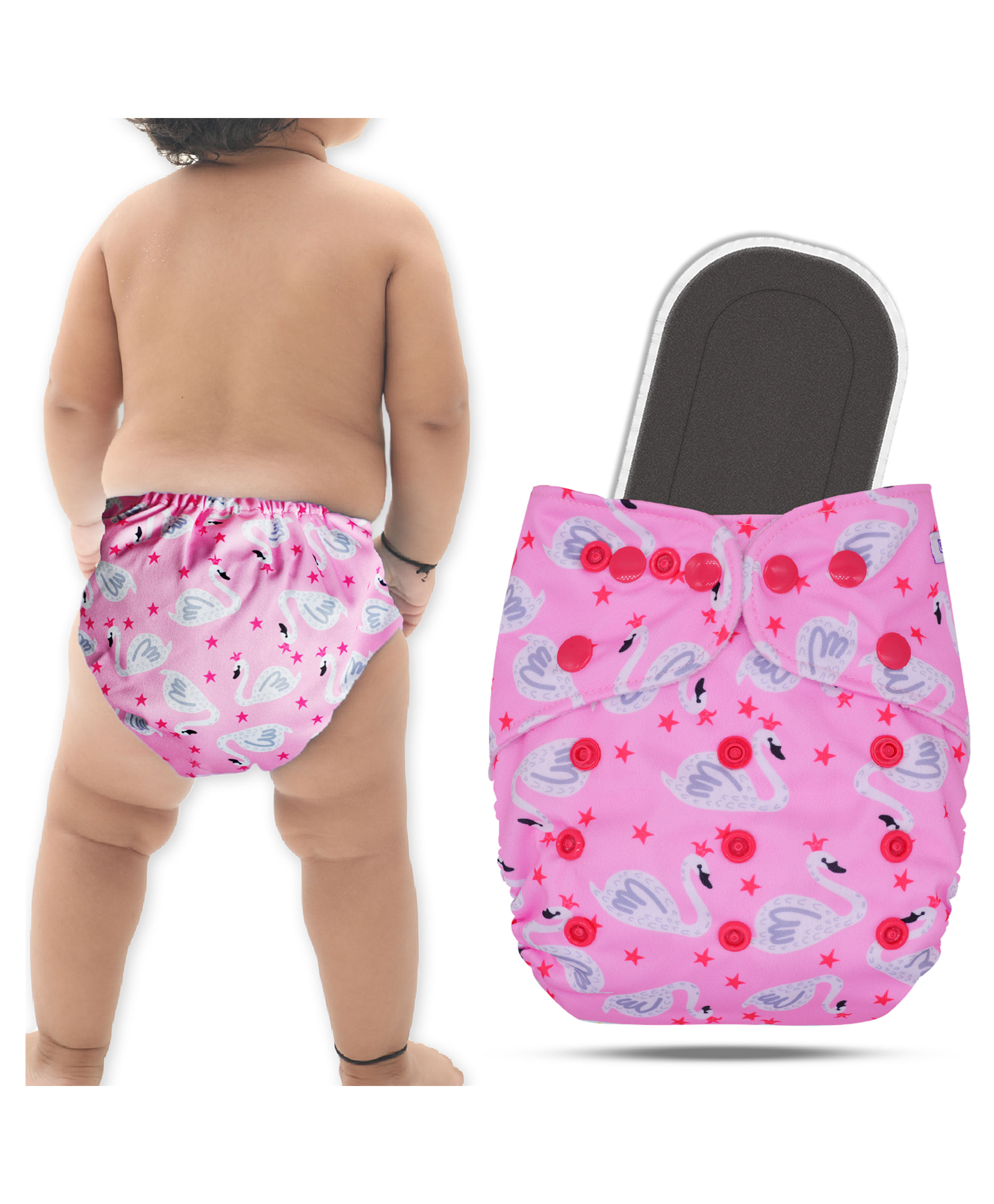 Bembika A Plus Printed Cloth Diaper With Bamboo Charcoal inserts for Babies Washable & Reusable Cloth Nappies For Baby Leakproof And Wetfree Adjustable Cloth Diapers -(BE2666)-picture-21