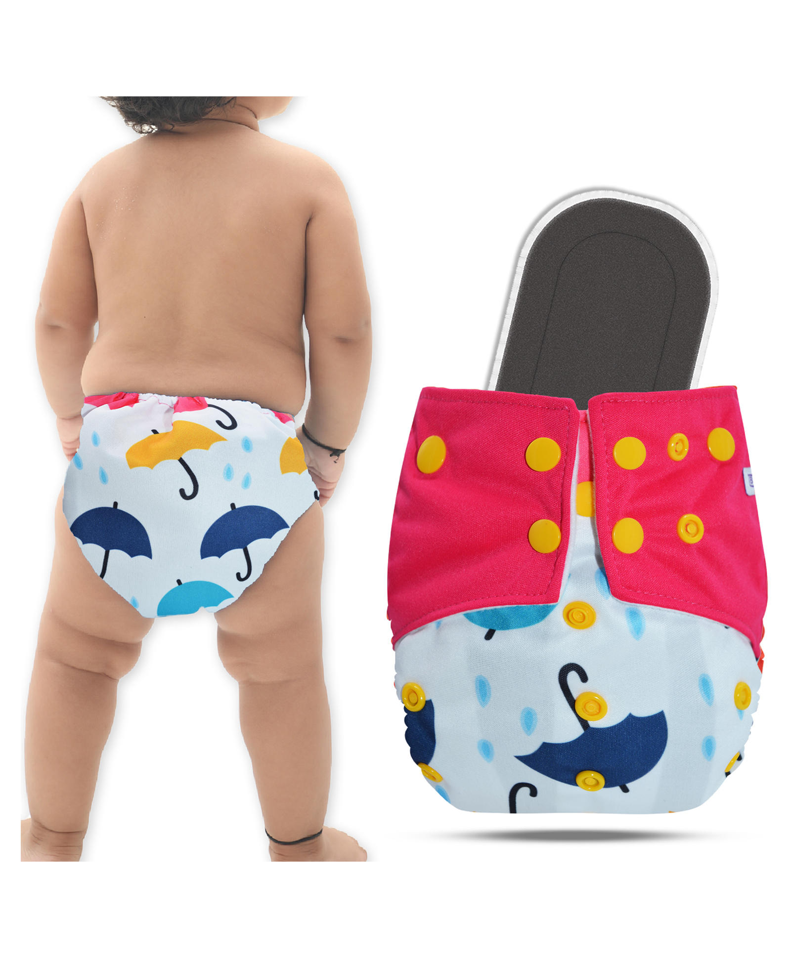 Bembika A Plus Printed Cloth Diaper With Bamboo Charcoal inserts for Babies Washable & Reusable Cloth Nappies For Baby Leakproof And Wetfree Adjustable Cloth Diapers -(BE2667)-picture-42