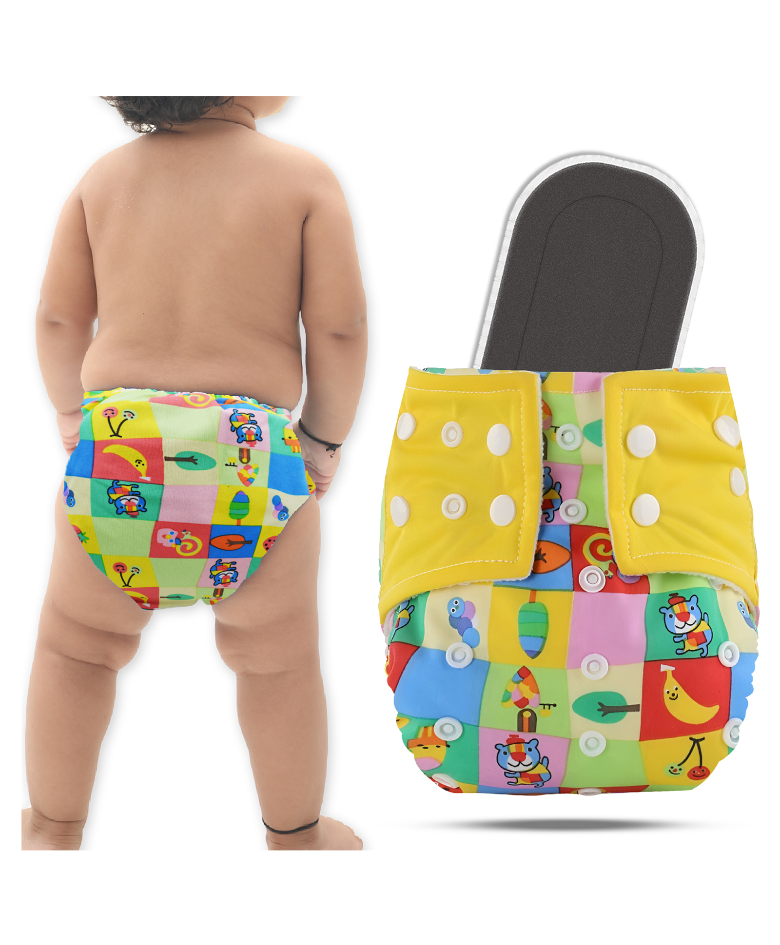 Bembika A Plus Printed Cloth Diaper With Bamboo Charcoal inserts for Babies Washable & Reusable Cloth Nappies For Baby Leakproof And Wetfree Adjustable Cloth Diapers -(BE2671)-picture-29