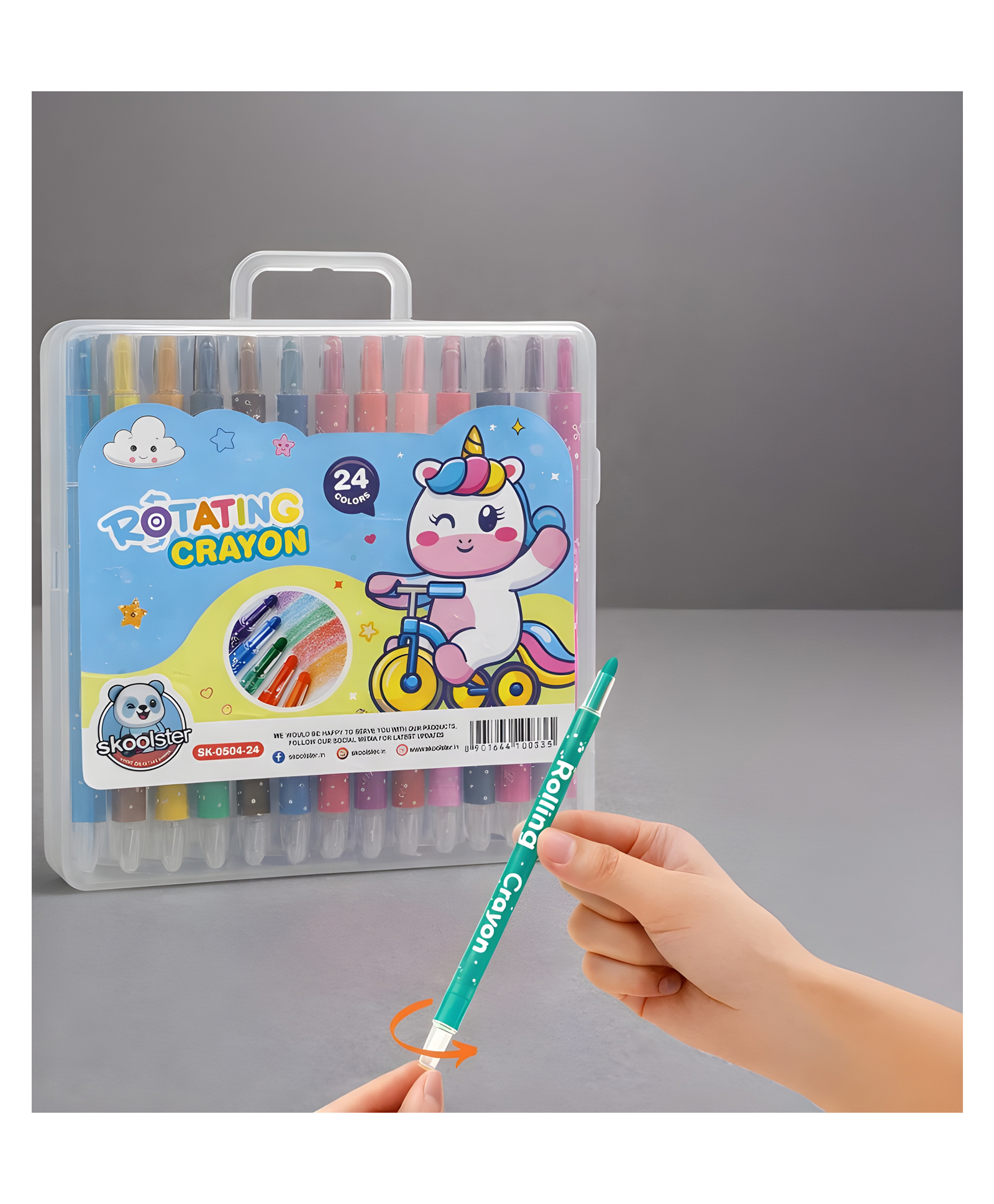 Skoolster 24 Shades Twist Crayons, Bright & Playful Colors, Smooth Japanese Technology - Multicolor-picture-28