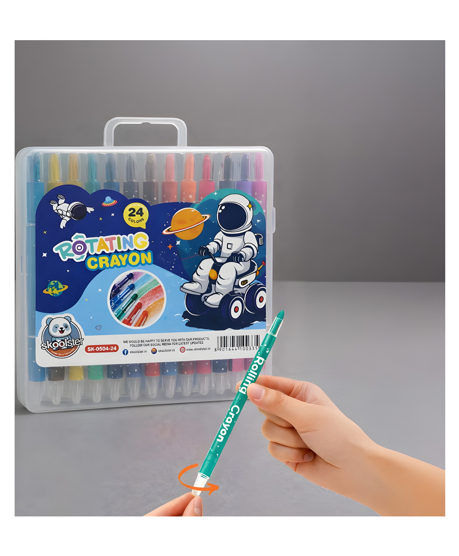 Skoolster 24 Shades Twist Crayons, Bright & Playful Colors, Smooth Japanese technology - Multicolor-picture-14
