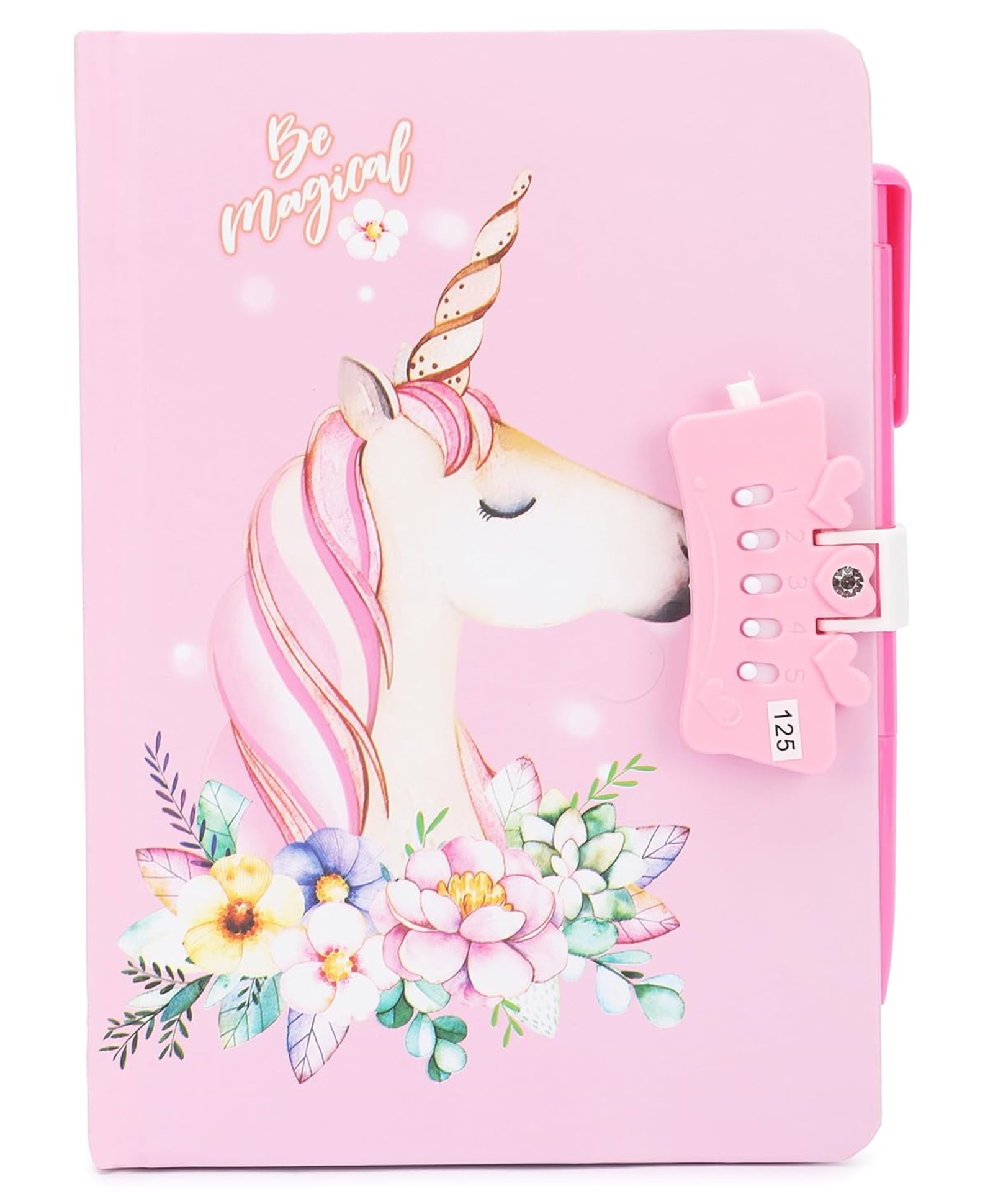 Skoolster Number Lock Diary with Pen A5 Size, 100 Pages, Single Ruled Secret Journal Notebook for Kids & Teens PU Cover, 80 GSM Ideal for Writing, Drawing, Journaling ( Pink)-picture-10