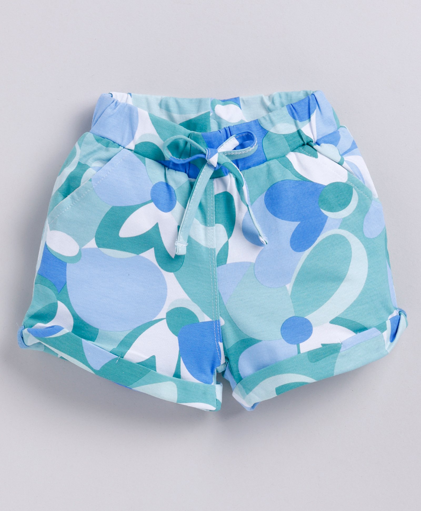 Biskid Sinker Floral Printed Shorts - White & Blue-picture-15