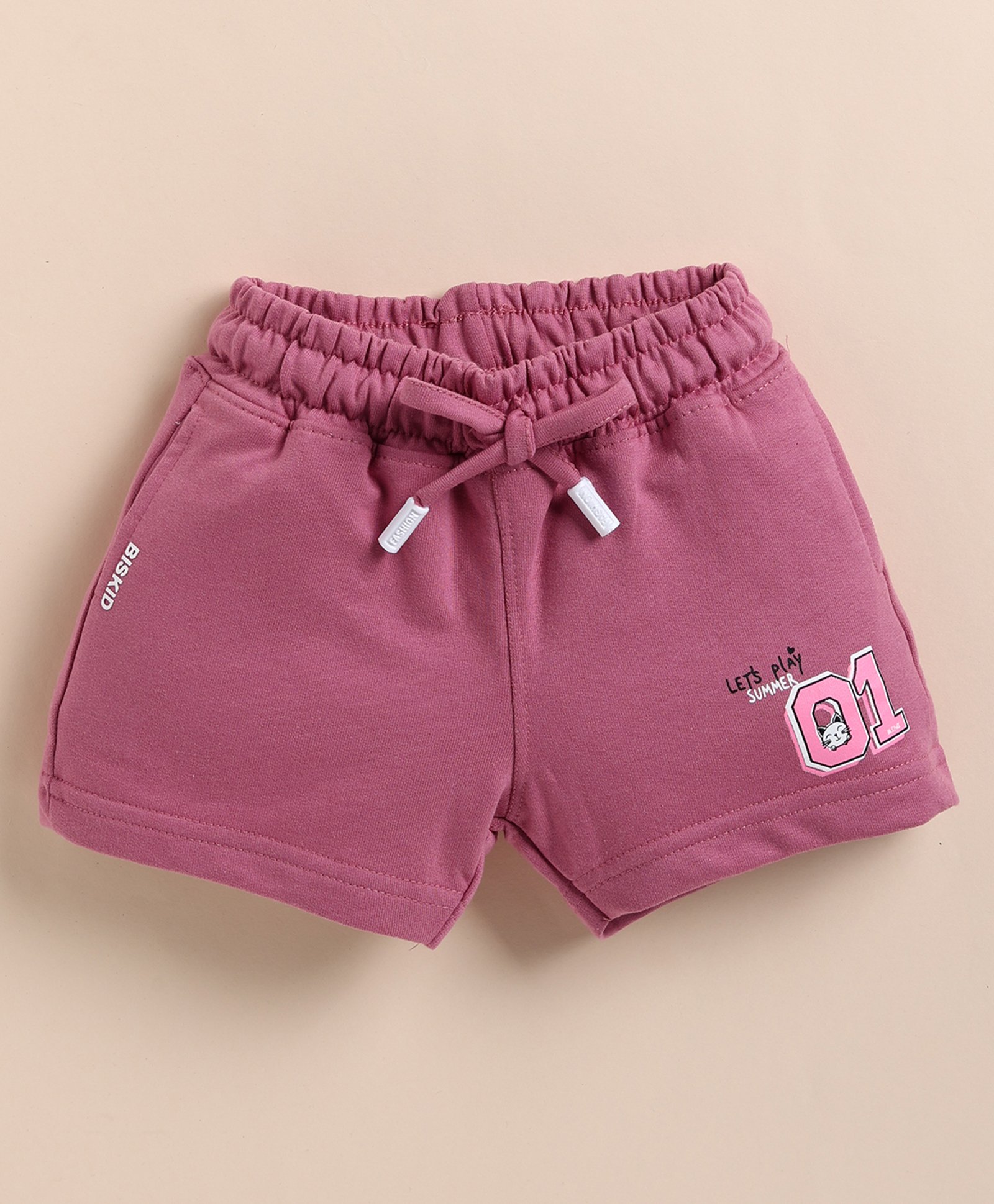 Biskid Cotton Lets Play Summer Text Printed Shorts - Purple-picture-13