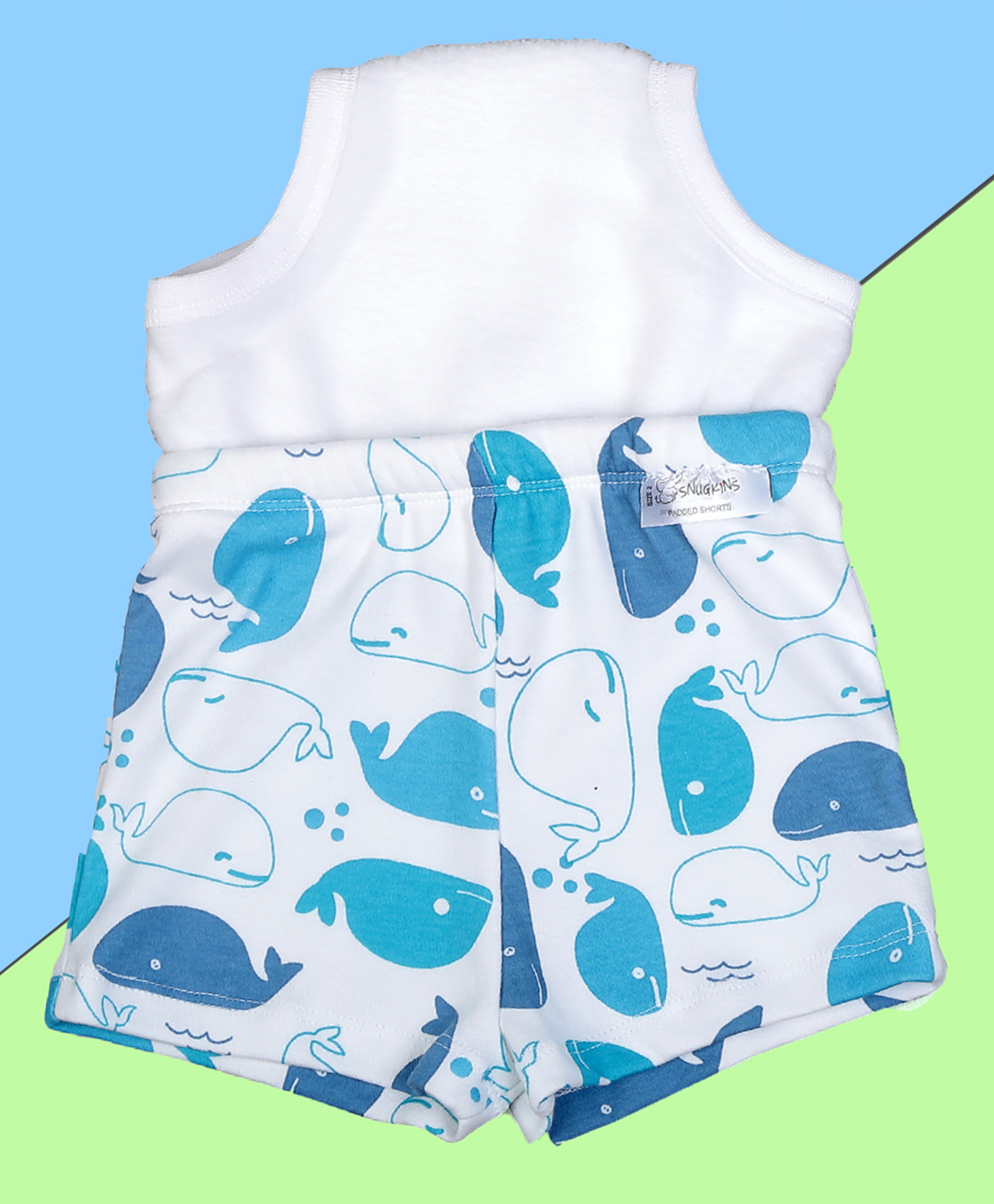 Snugkins Potty Training Shorts for Toddlers,Boys & Girls | 100% Cotton (Size 3, 3-4 Years) - Pack of1 - Whale-picture-14