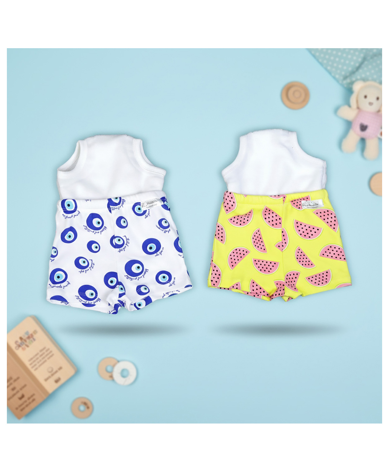 Snugkins Potty Training Shorts for Toddlers,Boys & Girls|100% Cotton Size 3 (3-4 years)-Pack of 2-EvilEye & Watermelon-picture-23