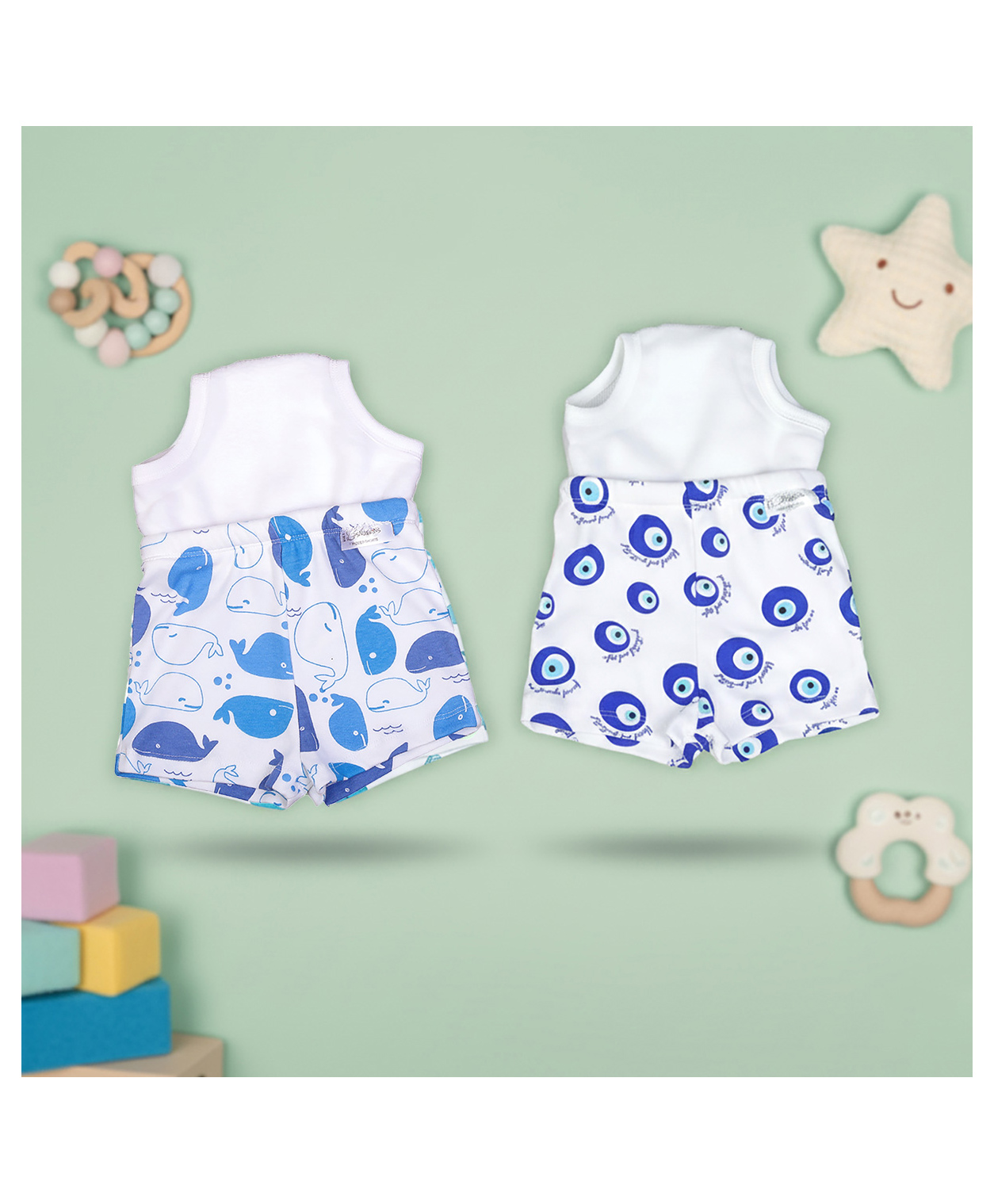 Snugkins Potty Training Shorts for Toddlers,Boys & Girls|100% Cotton Size 2 (2-3 years)-Pack of 2-EvilEye & Whale-picture-22