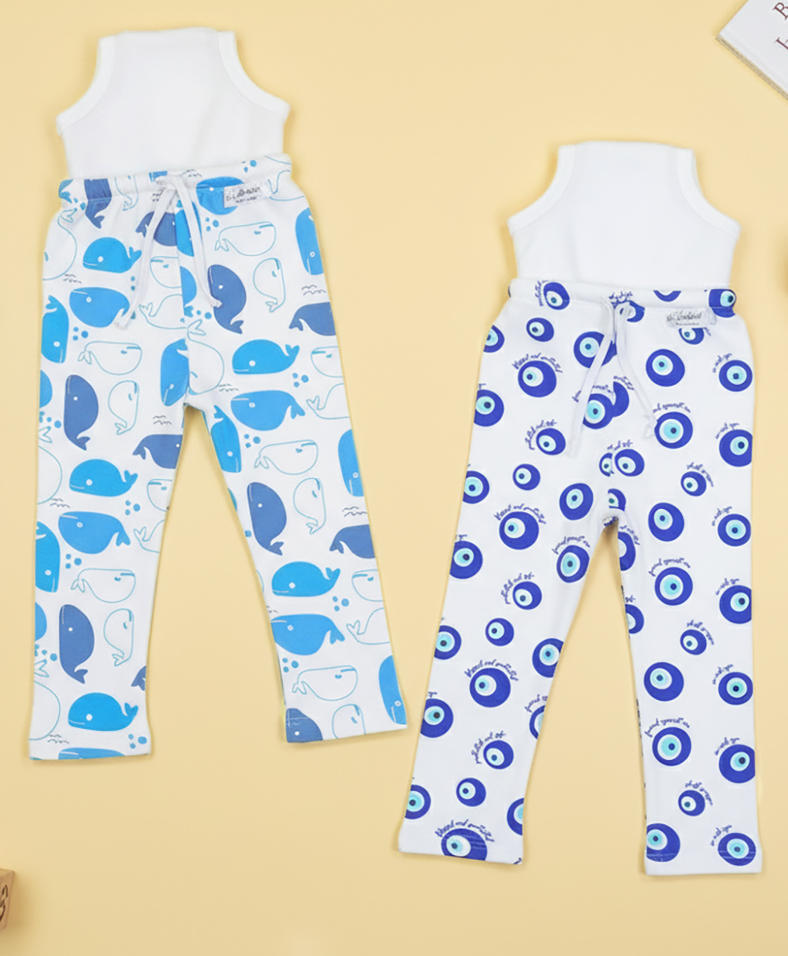 Snugkins Diaper Pant Potty Training Pajamas for Boys & Girls|100% Cotton Size 3 (3-4 years)-Pack of 2-EvilEye & Whale-picture-21