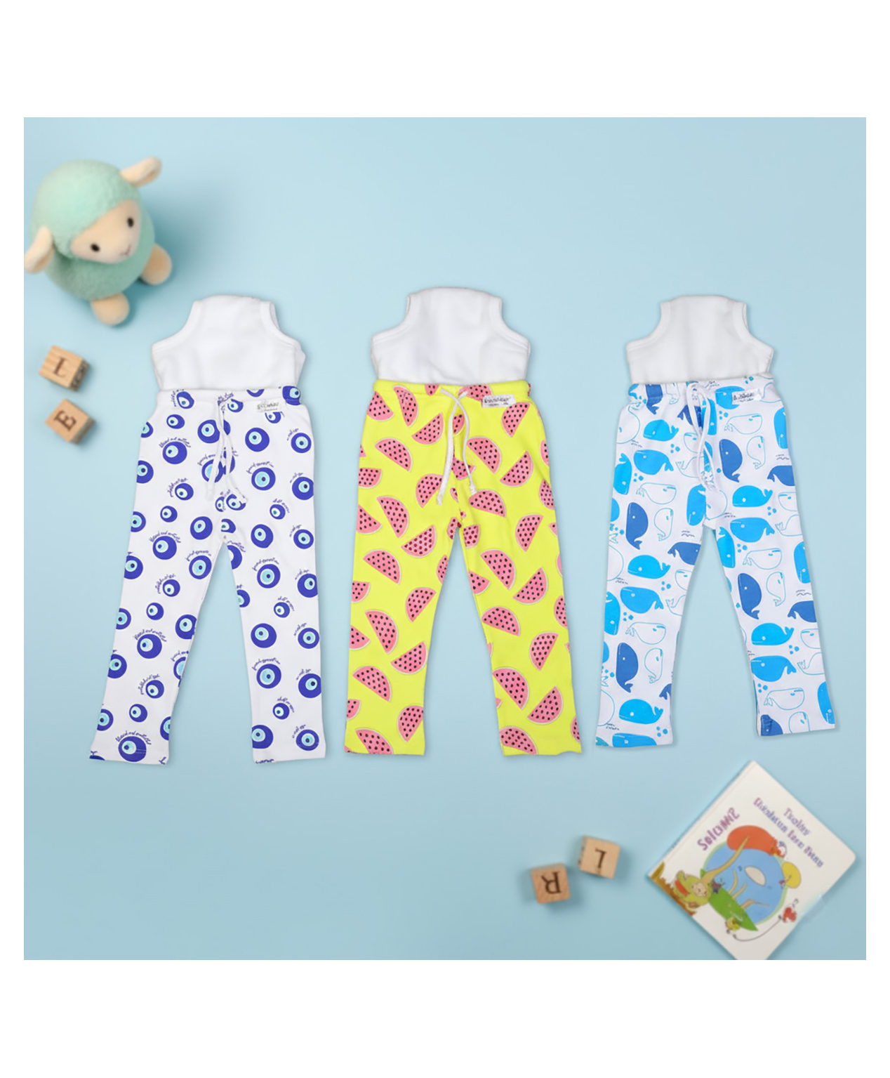 Snugkins Diaper Pant Potty Training Pajamas for Boys & Girls|100% Cotton Size 4 (4-5 years)-Pack of 3-Mystic Trio-image-35