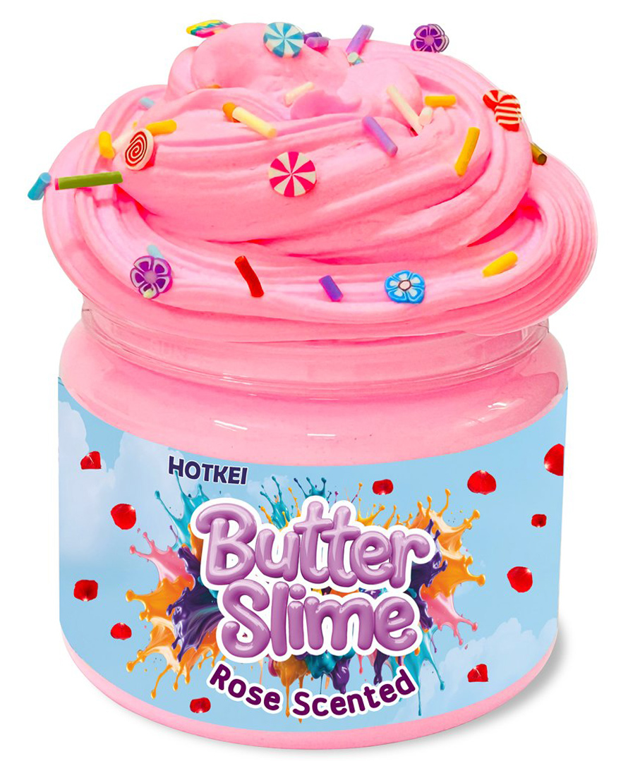 HOTKEI Pink Rose Scented Butter Slime Kit for Kids (Ages 3-10)Soft, Stretchy, and Fun Sensory Toy with Candy CharmsBirthday Return Gift for Boys & Girls-picture-13