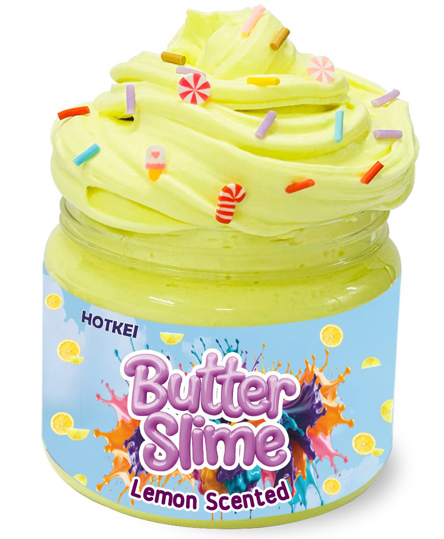 HOTKEI Yellow Lemon Scented Butter Slime Kit for Kids (Ages 3-10)Soft, Stretchy, and Fun Sensory Toy with Candy CharmsBirthday Return Gift for Boys & Girls-picture-23
