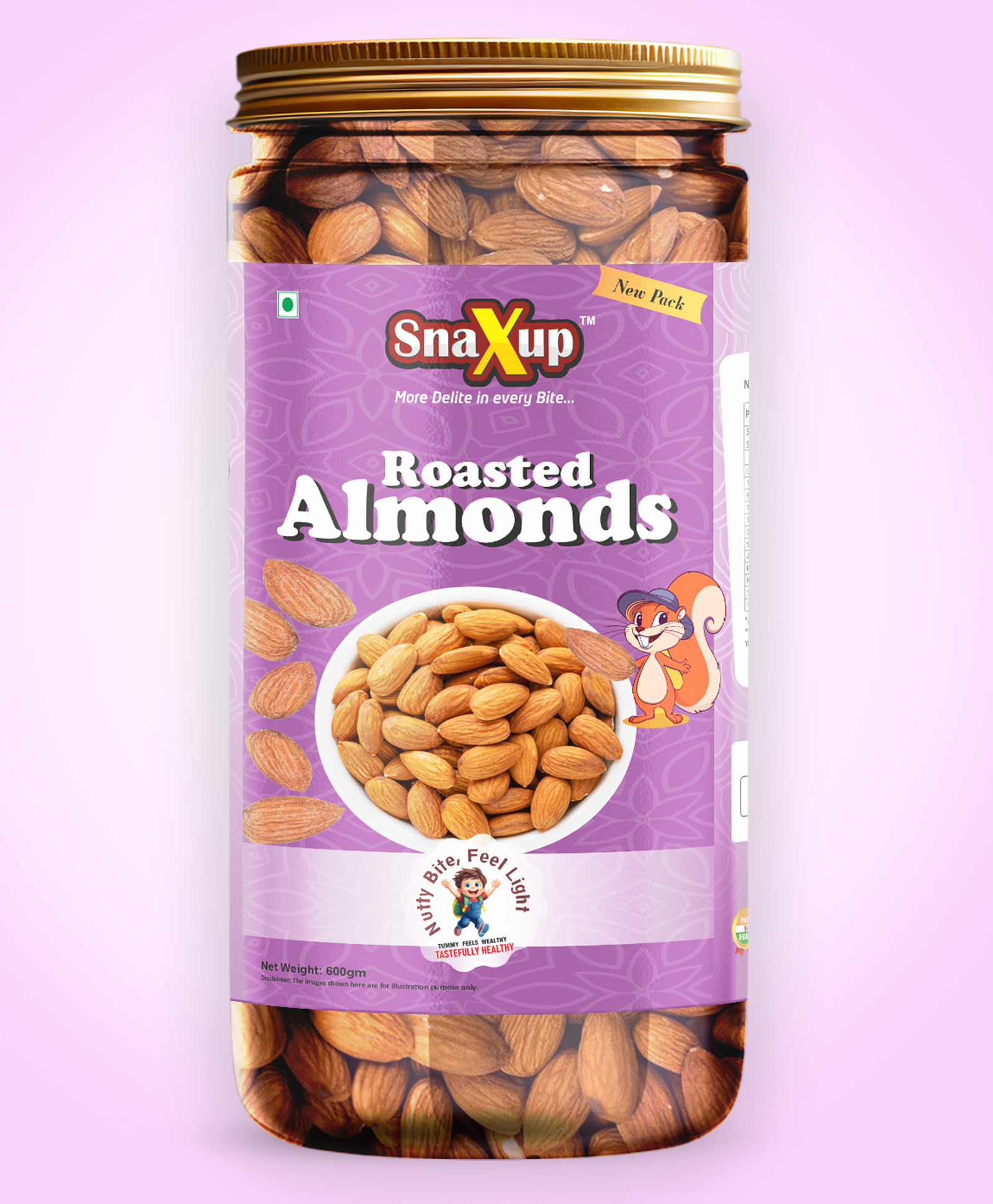 SnaXup California Roasted Almonds Badam 600 g-picture-27
