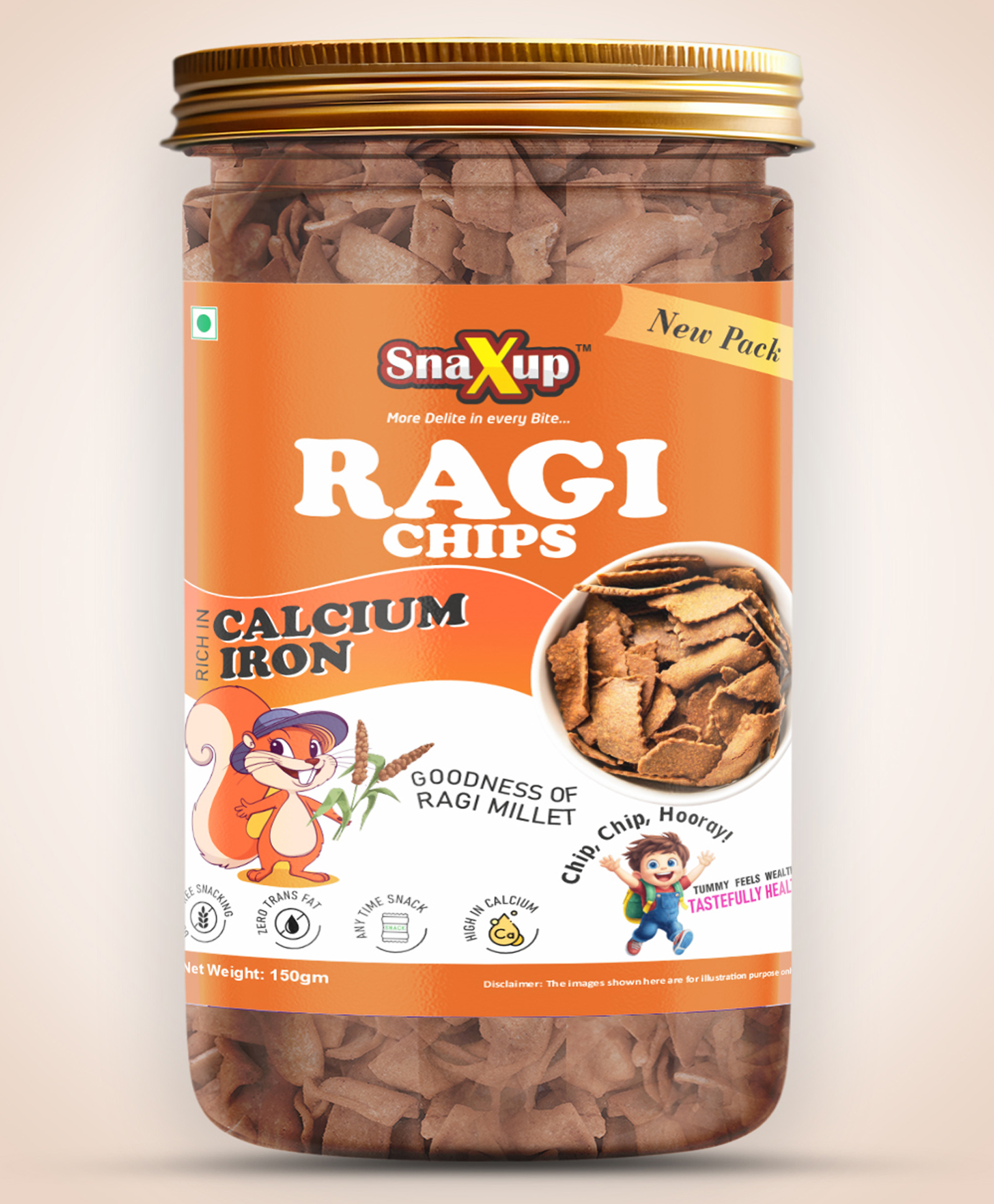 SnaXup Healthy Snacks For Kids Ragi Chips 150 g-image-48