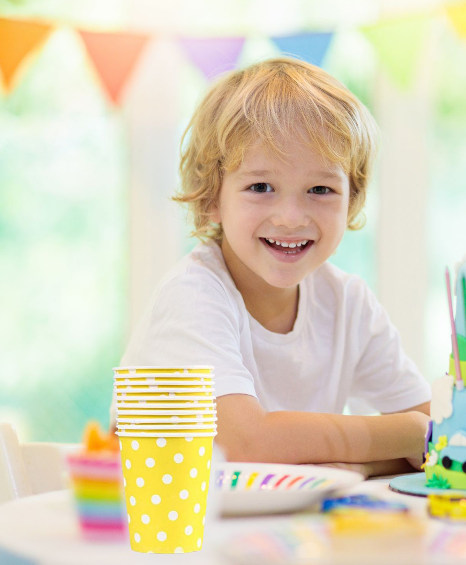 Party Anthem Polka Dotted Caper Cups Yellow - Pack of 20