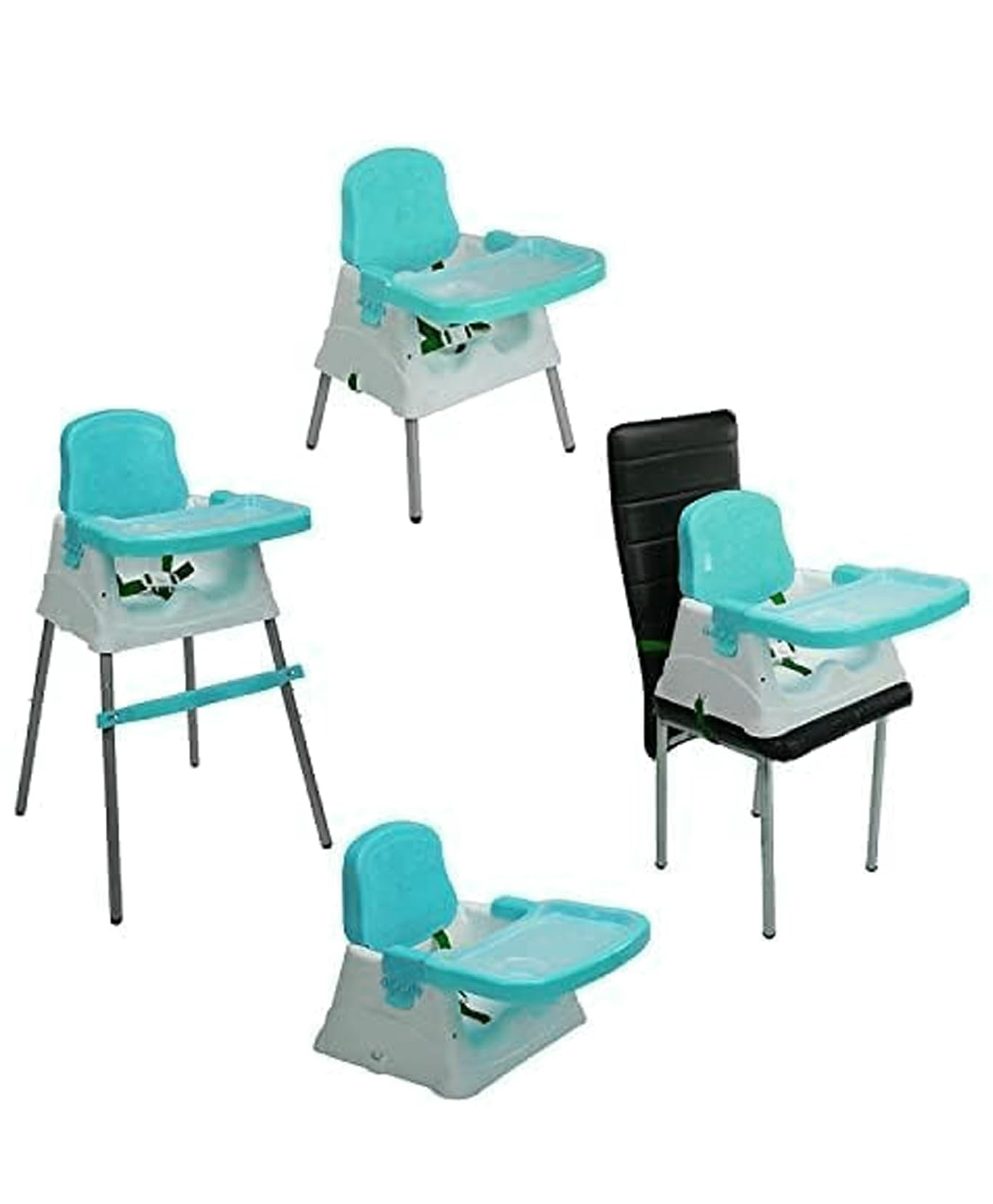 Safe-O-Kid Multifunctional 4-in-1 High ChairAdjustable, Foldable, and Comfortable with Soft Cushion & Removable Tray | Blue-picture-24
