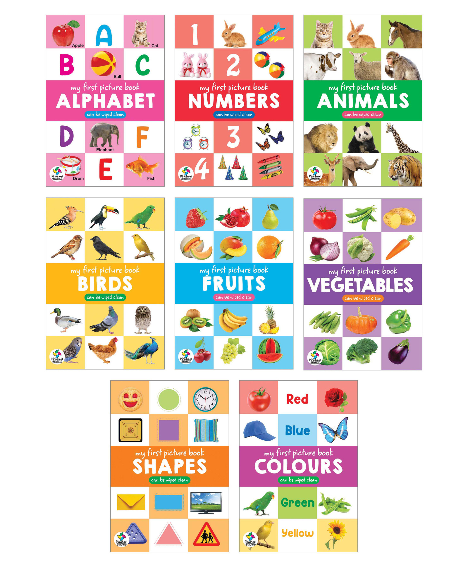 My First Picture Books, Alphabet, Numbers, Fruits, Vegetables, Animals, Birds, Colours, Shapes, Set of 8 Books - English-image-22