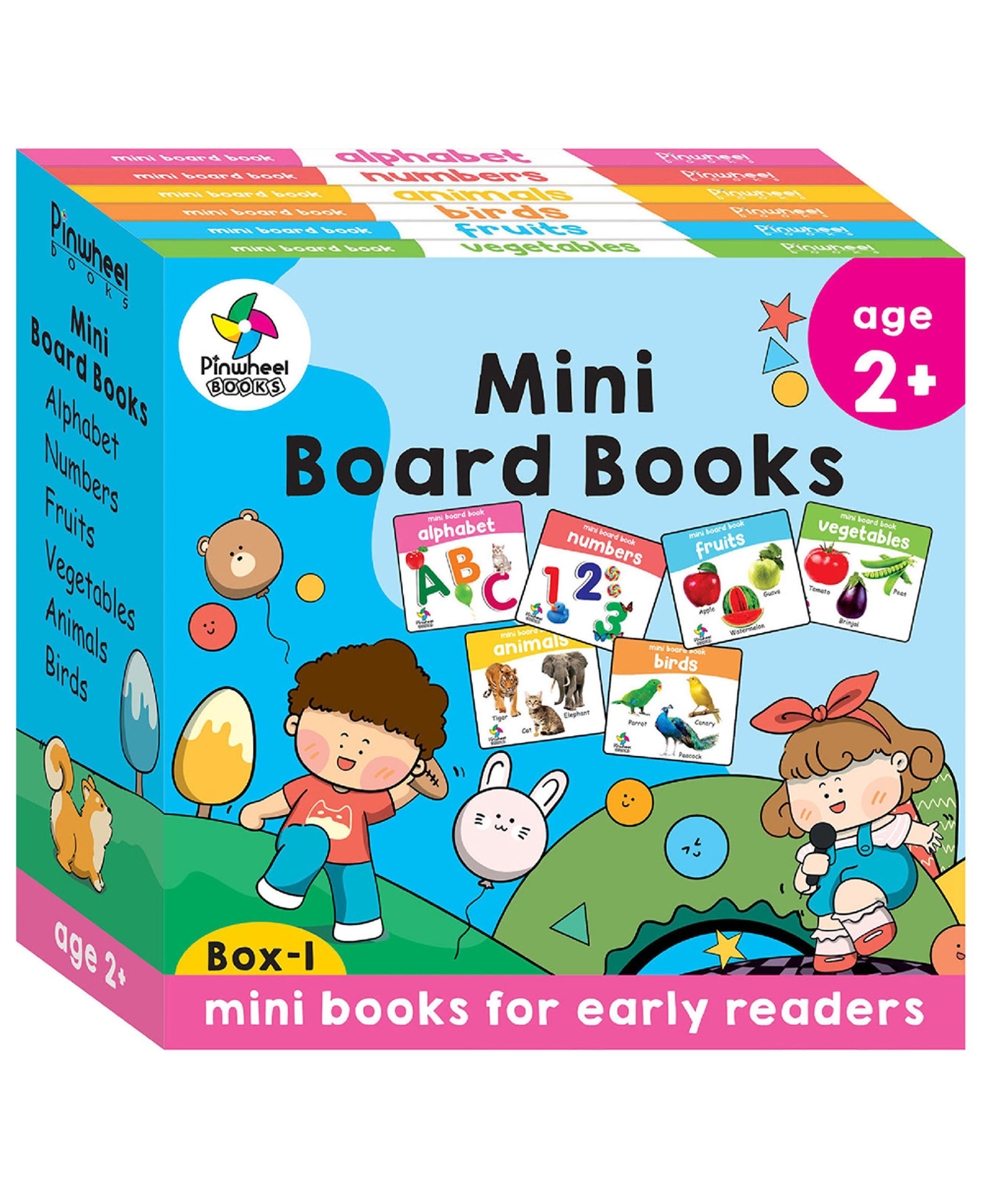 Mini Board Books Box - 1, Alphabet, Numbers, Fruits, Vegetables, Animals, Birds, Pack of 6 Books - English-image-32