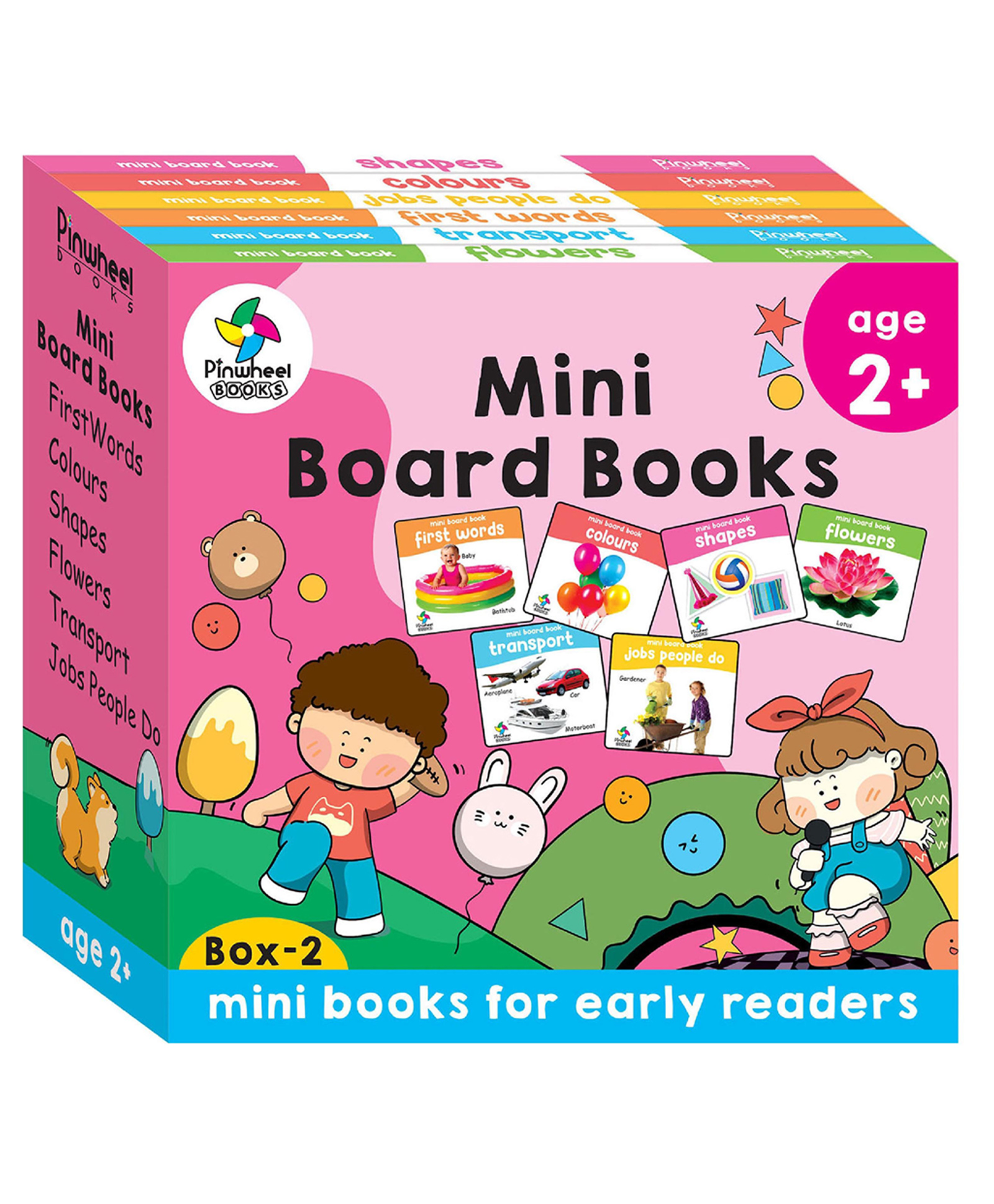 Mini Board Books Box - 2, Shapes, Colours, Transport, Flowers, First Words, Jobs People Do, Pack of 6 Books - English-image-6