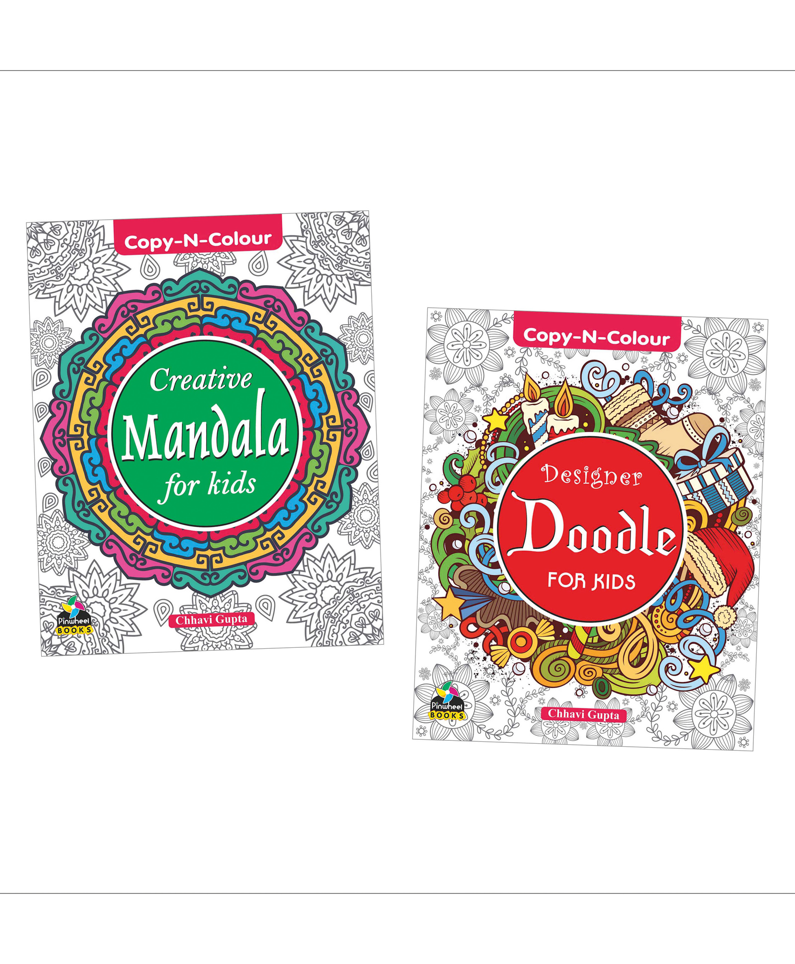 Copy N Colour, Mandala & Doodle for Kids, Set of 2 Books - English-image-29