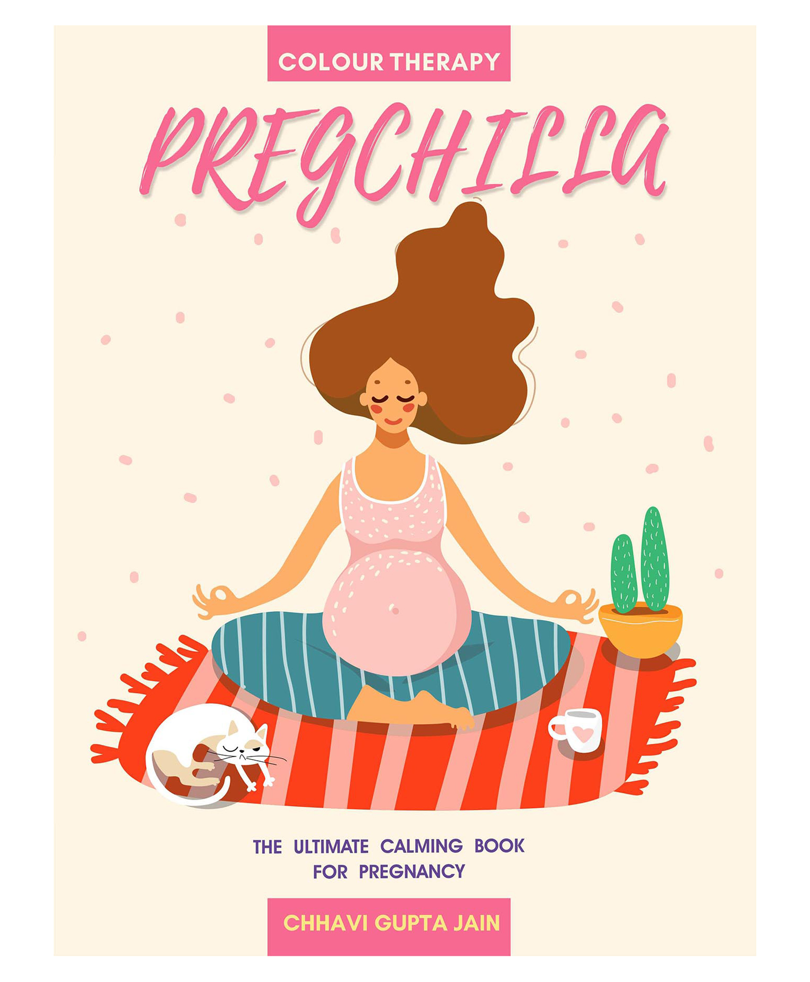 Colour Therapy Pregchilla, Colouring Book for Pregnant Women, Ultimate Calming Book for Pregnancy - English
