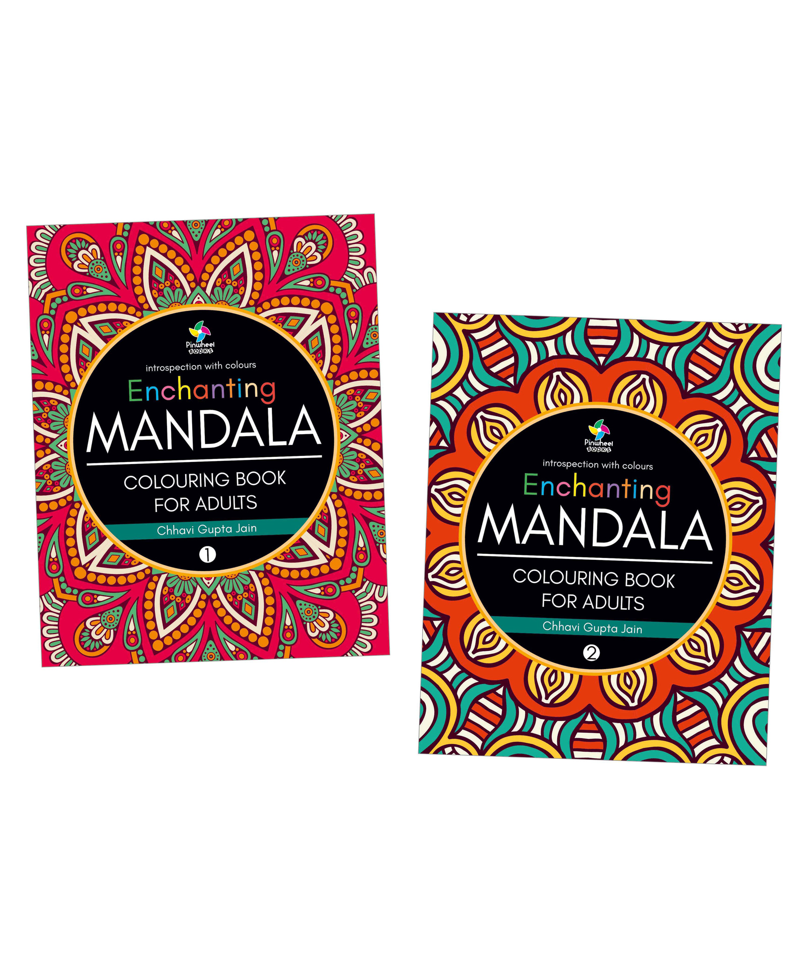 Enchanting Mandala Books, Colouring Book for Adults, Set of 2 Books - English