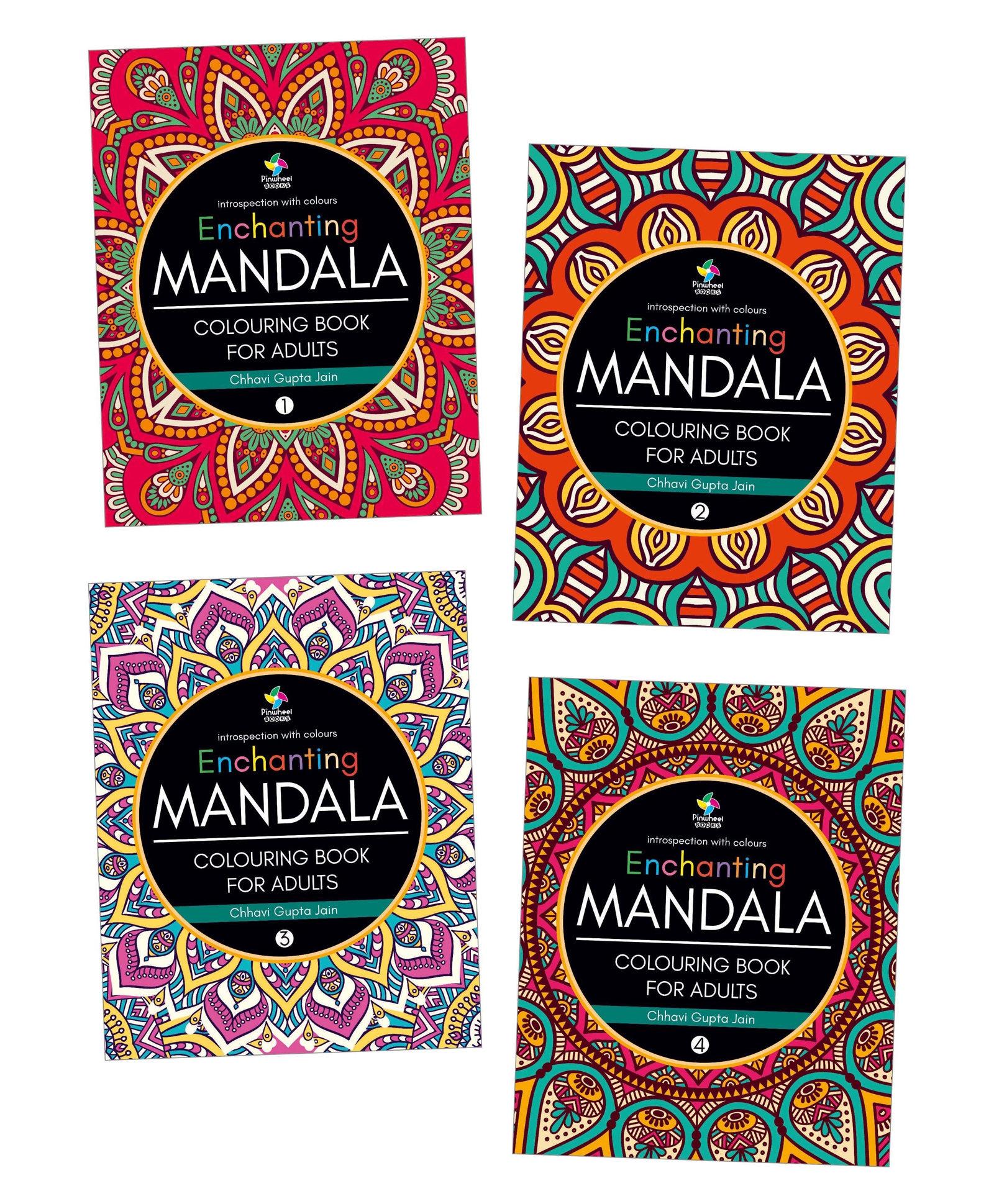 pinwheel books Enchanting Mandala Books, Colouring Book for Adults, Set of 4 Books - English-picture-13