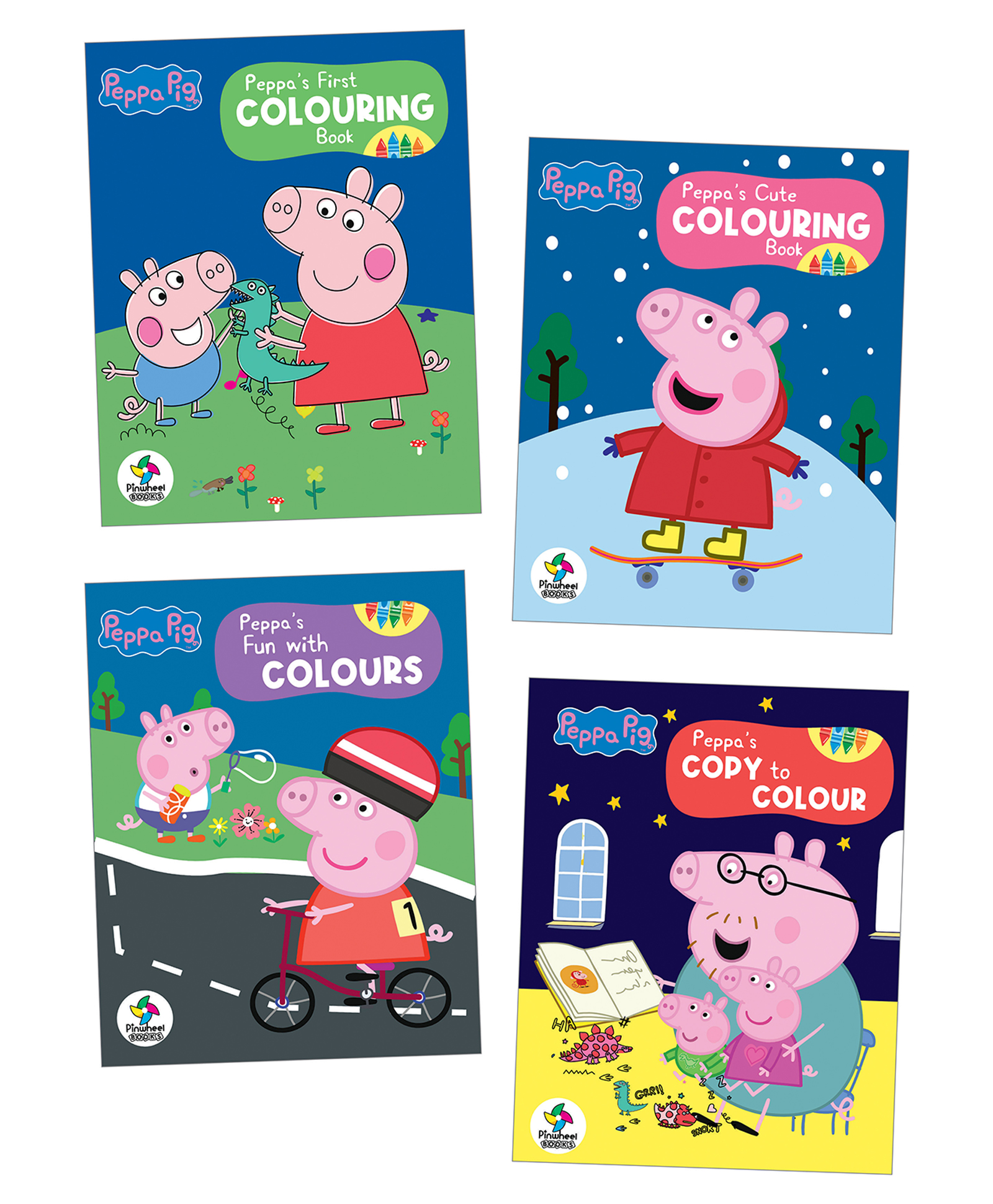 Peppa Pig Colouring Books, Peppa's Copy to Colour, Peppa's First Colouring Book & more, Set of 4 Books - English-image-2