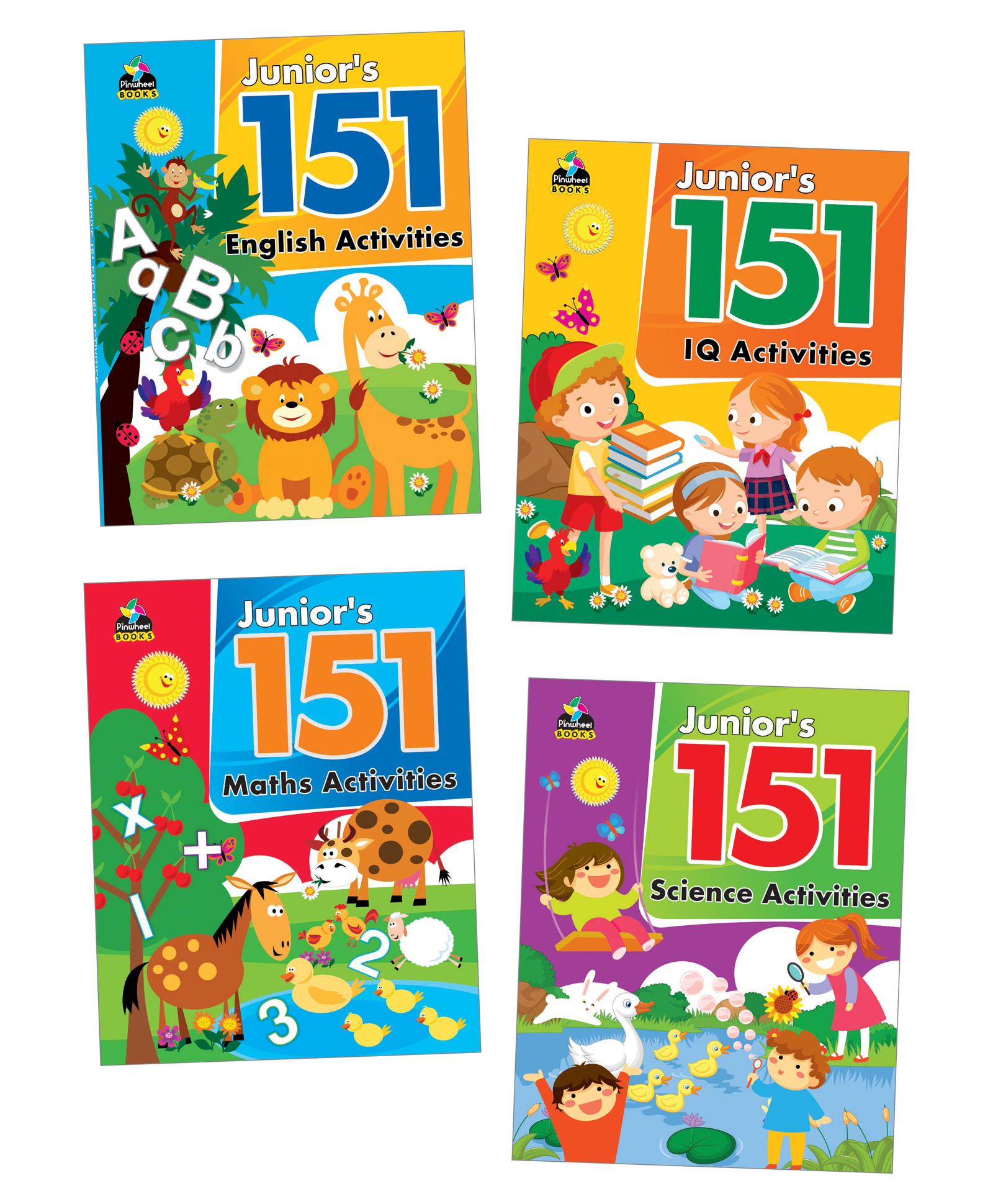 Junior's 151 Activity Books, English, Maths, Science, IQ Activities, Set of 4 Books - English-image-1