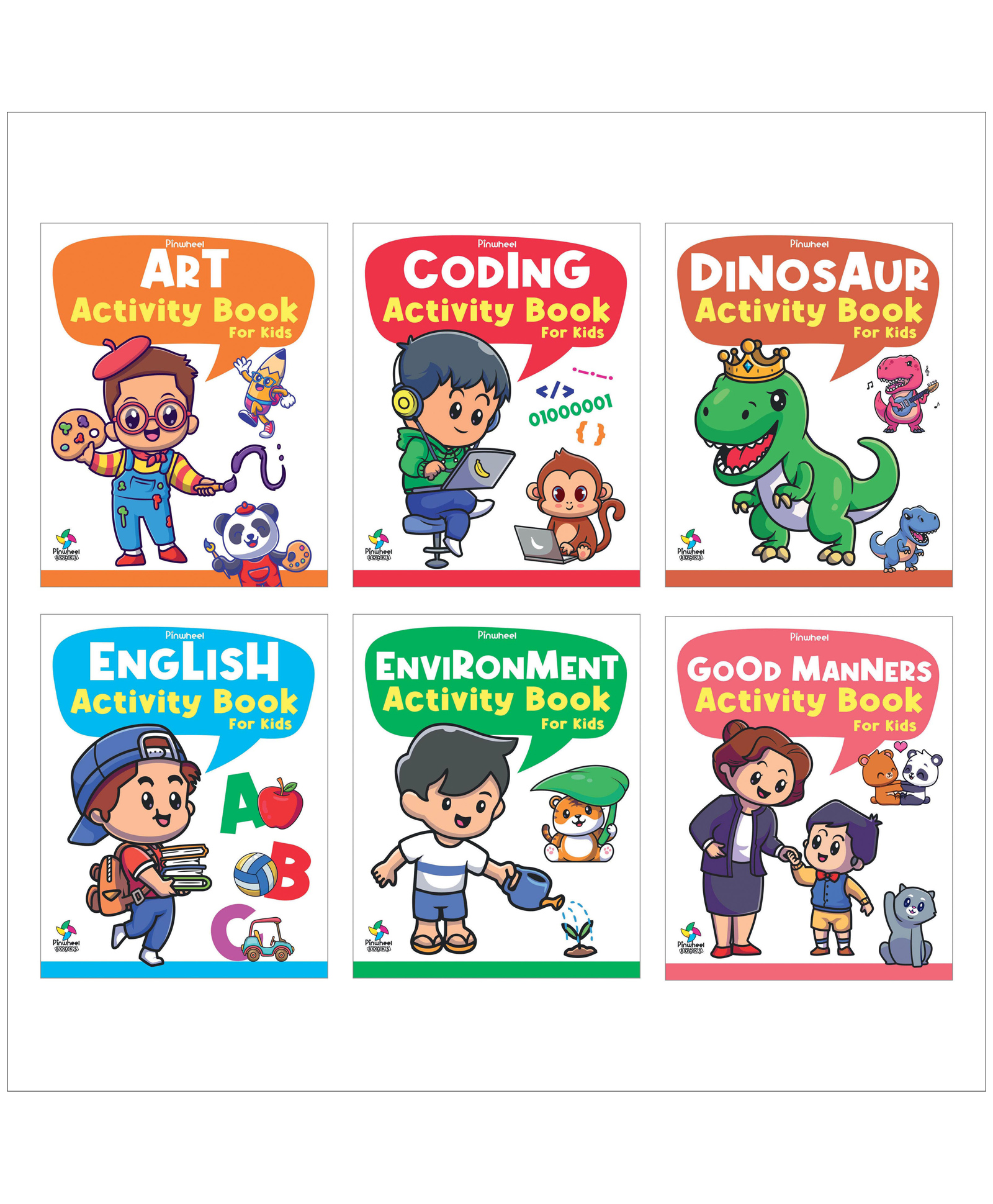 Activity Books For Kids, Art, Unicorn, English, Space or more, Set of 6 Books - English-image-39