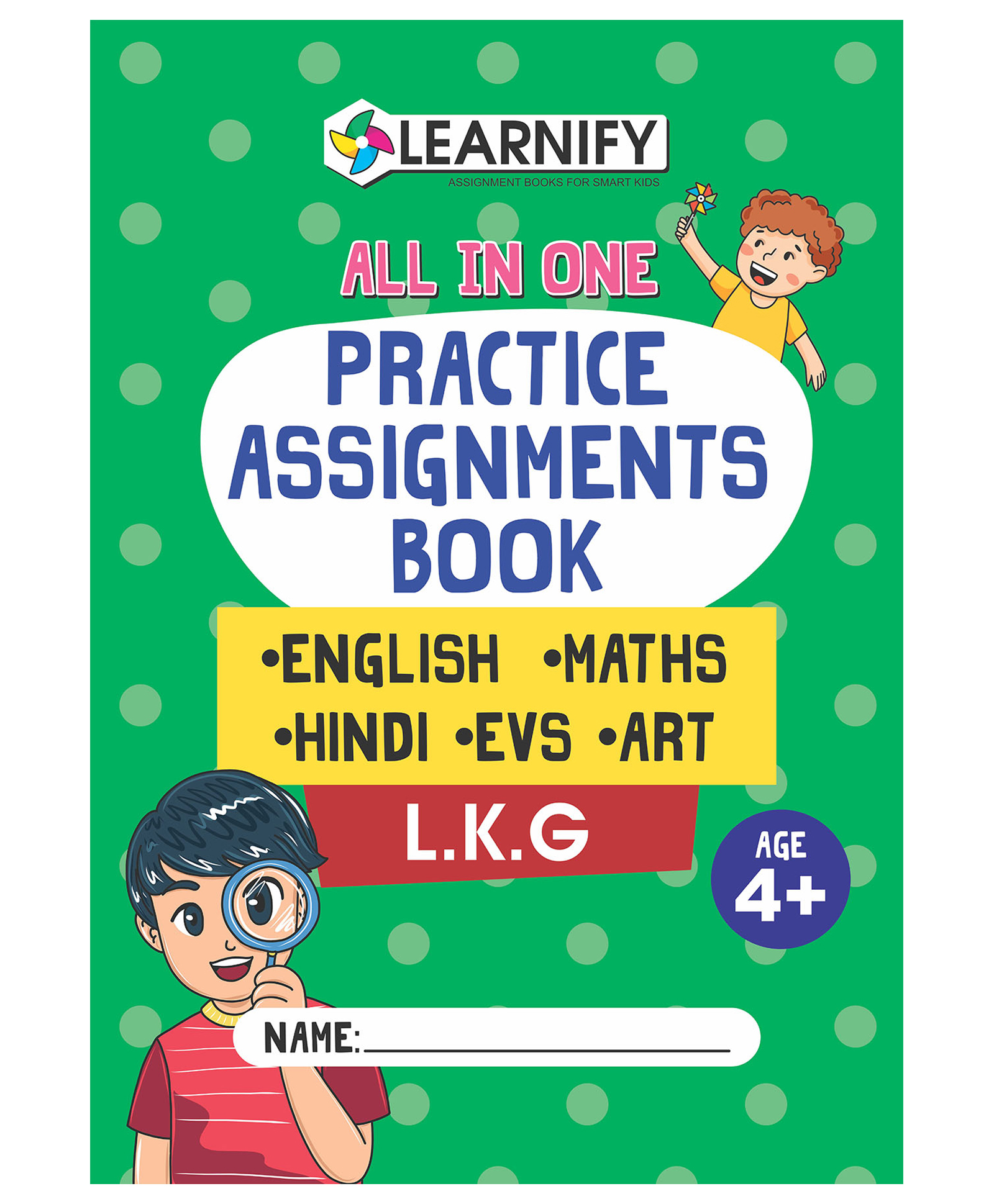 All In One Practice Assignments Book, English, Maths, Hindi, EVS, Art, L. Kg - English-image-1
