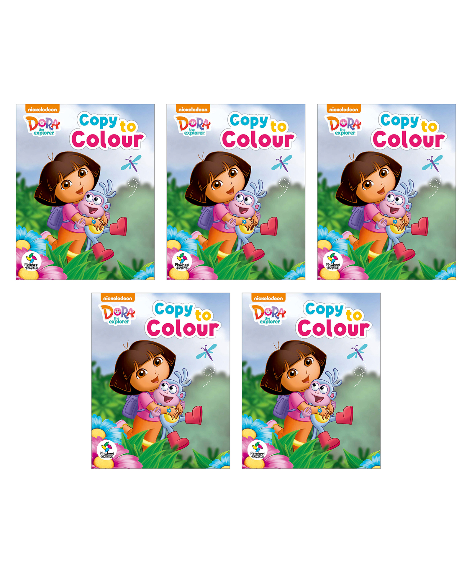 pinwheel books Dora the Explorer Colouring Books, Copy to Colour, Set of 5 Books - English-picture-19