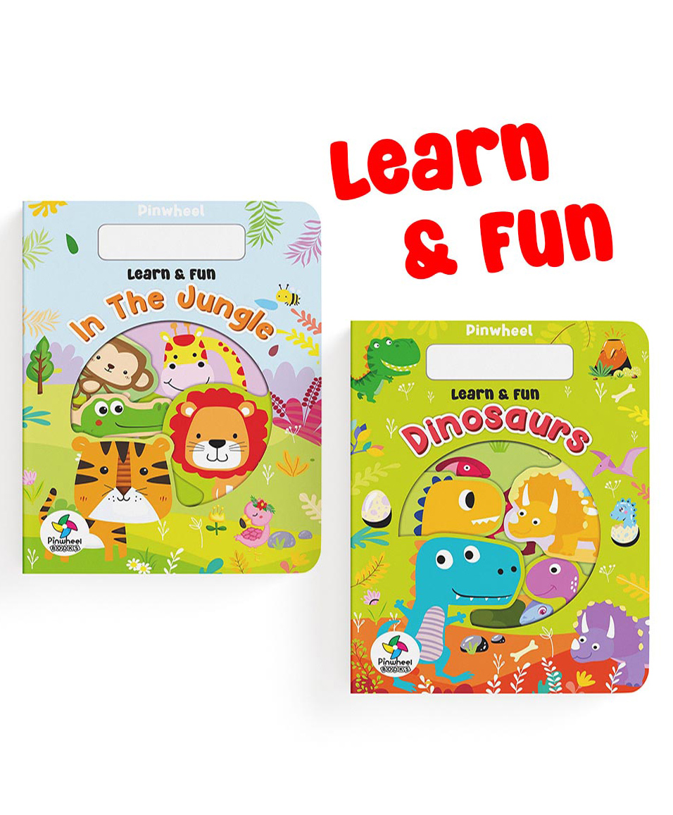 Learn & Fun Window Cut Books, In The Jungle, Dinosaurs, Set of 2 Books - English-image-24