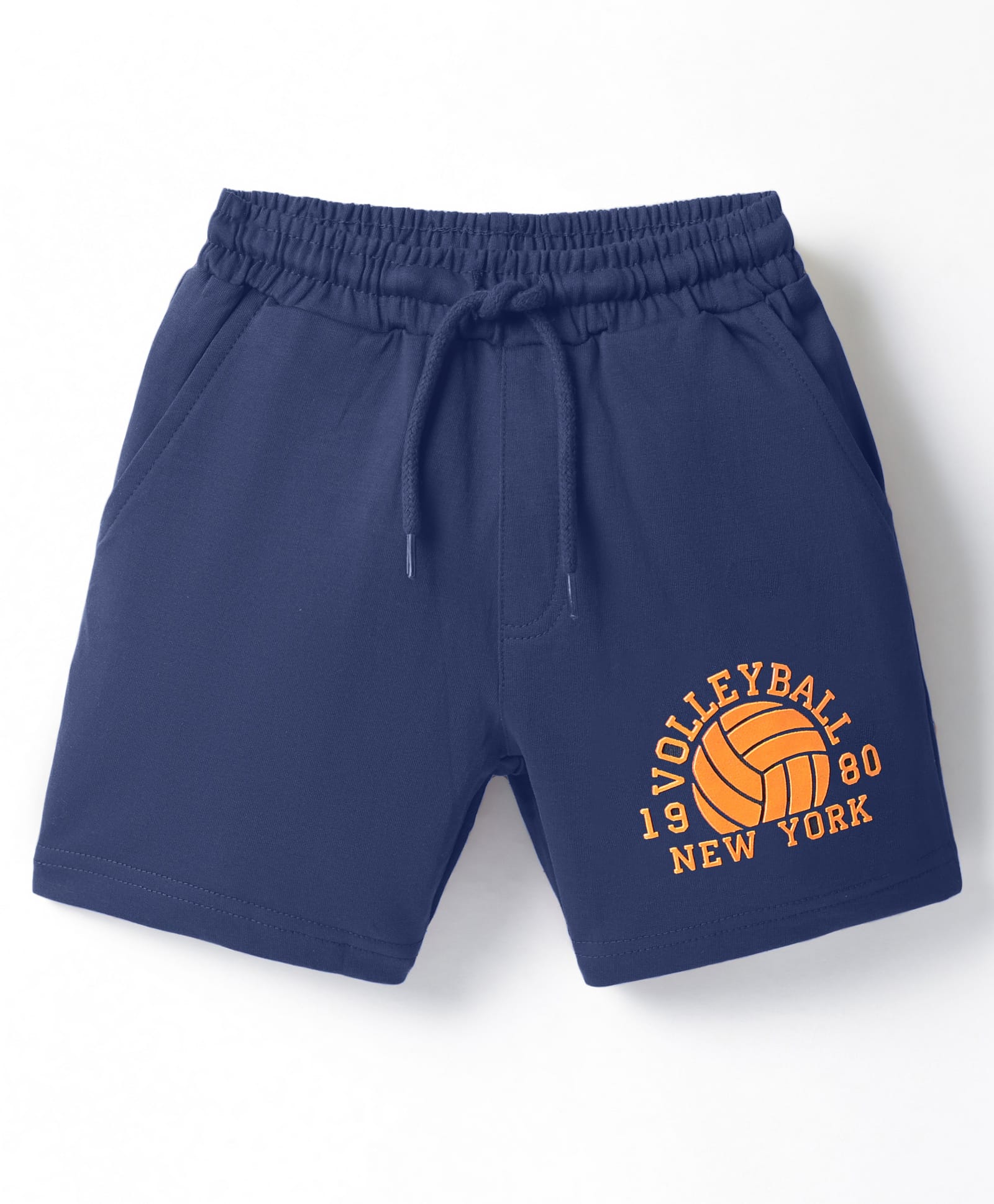 Taeko Looper Knit Knee Length Shorts With Text Print - Navy Blue-picture-20