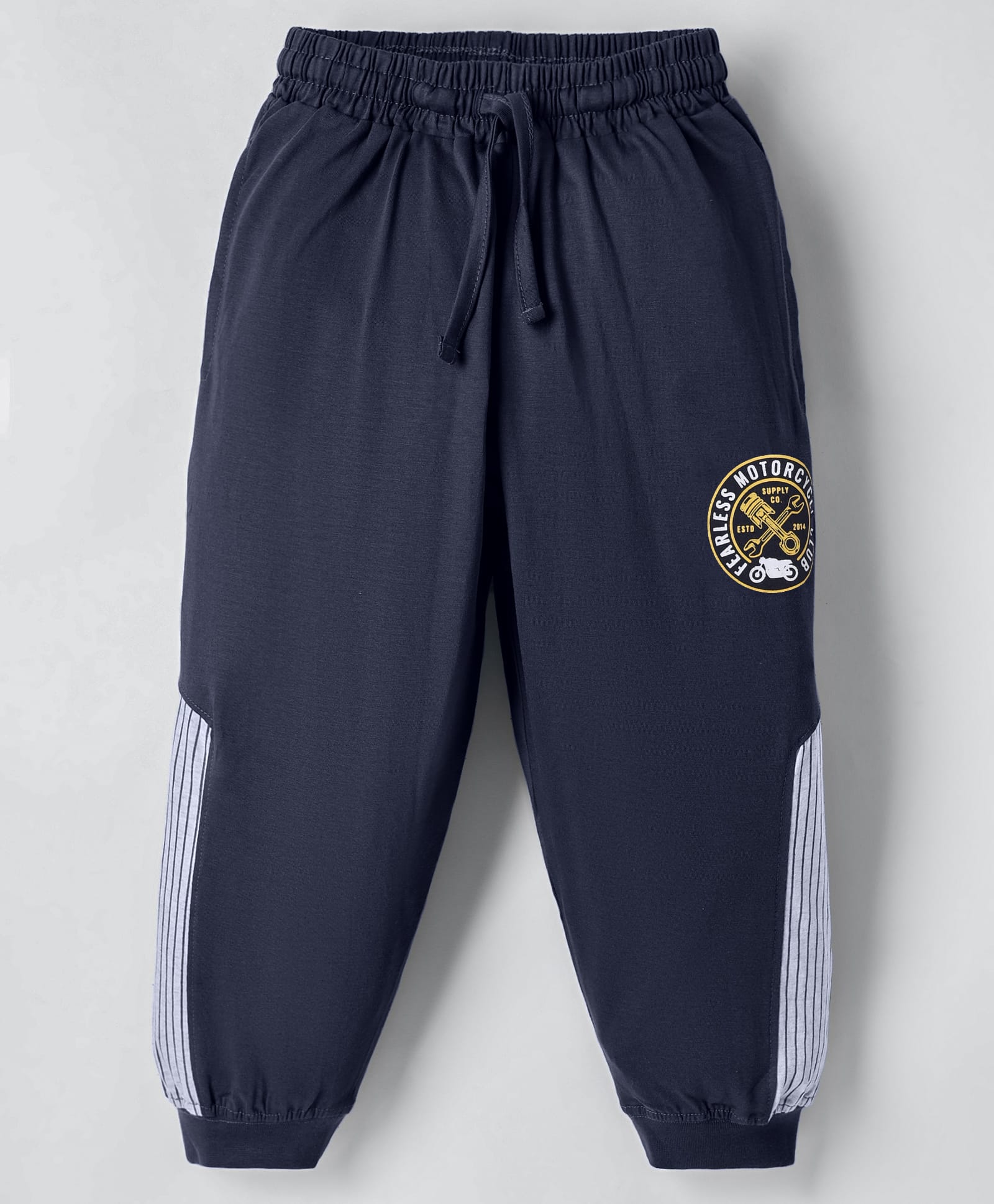 Taeko Single Jersey Knit Full Length Cut & Sew Lounge Pants With Text Prints - Navy Blue-picture-23