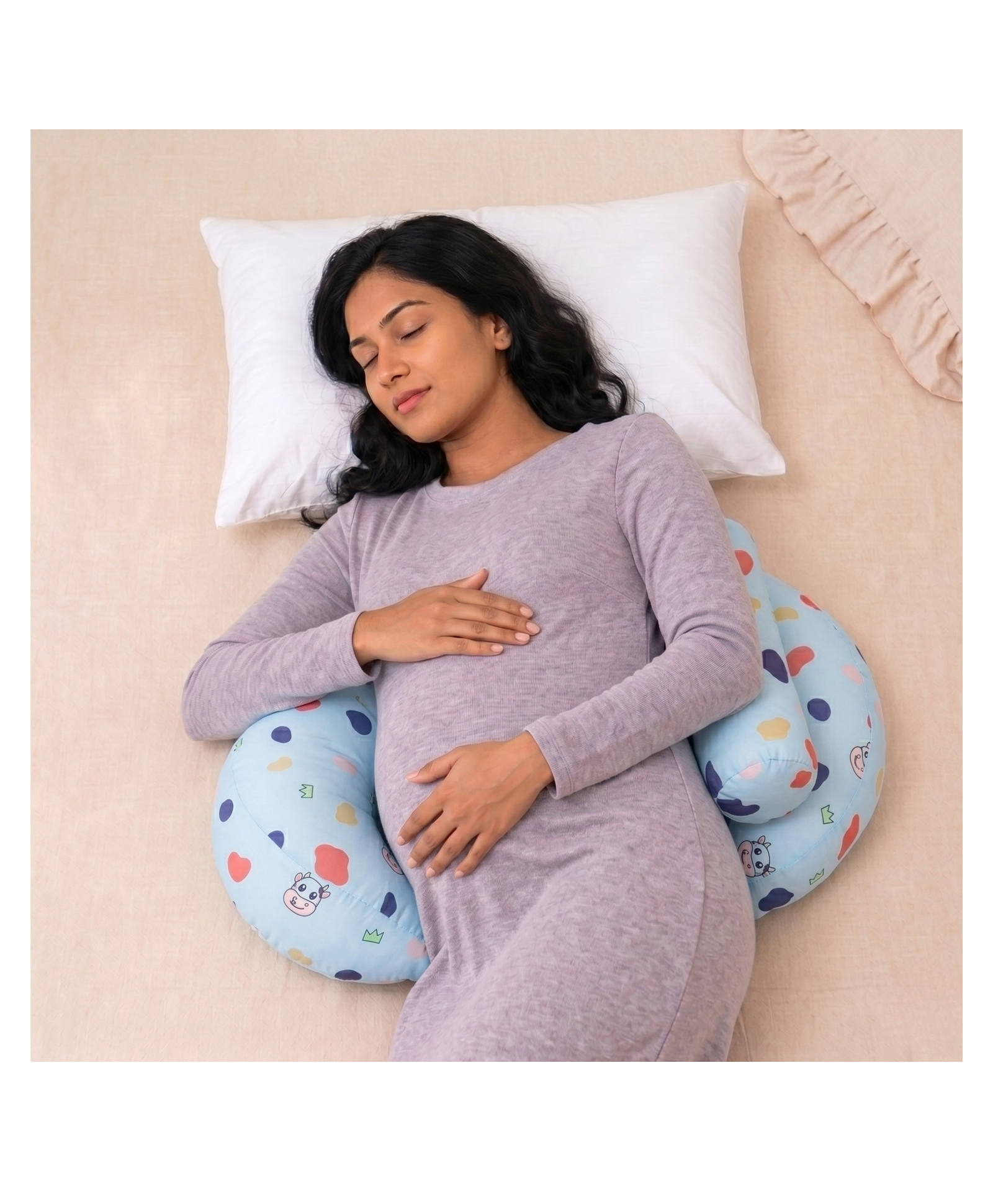 Bembika Pregnancy Pillow Adjustable U Shaped Pregnancy Pillow for Belly and Back Support, Maternity Body Pillow for Side Sleeping, Compact Pregnancy Support Pillow for Comfort(Animal Kingdom)-image-37