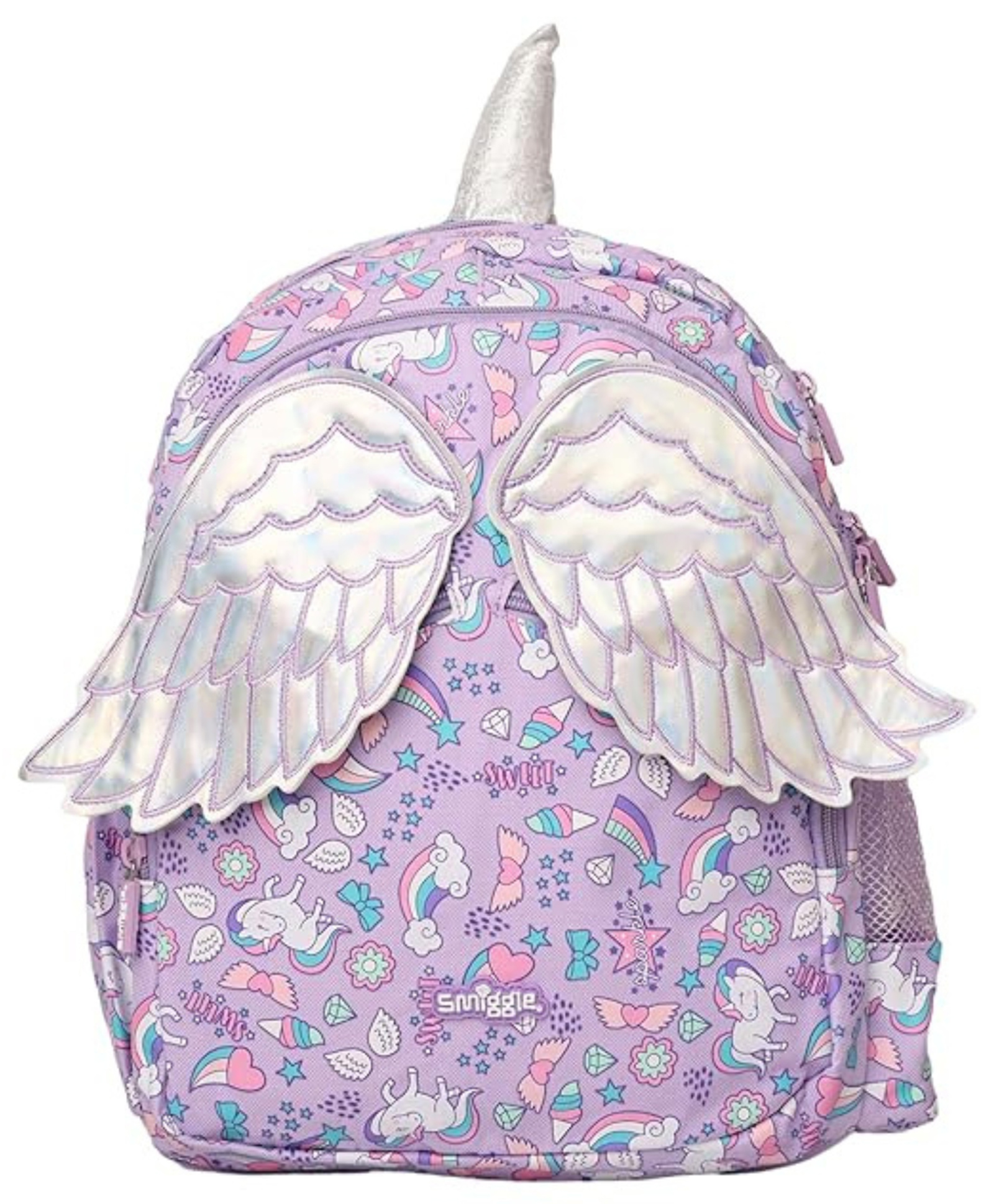 YAMAMA Unicorn Kids Backpack Miniature School Bags for Kids, Bags for Pre-Schoolers, Small Bags for School, Picnic, Travelling Bag for Toddlers with hand Wings - Multicolor Height 14 Inch-image-48