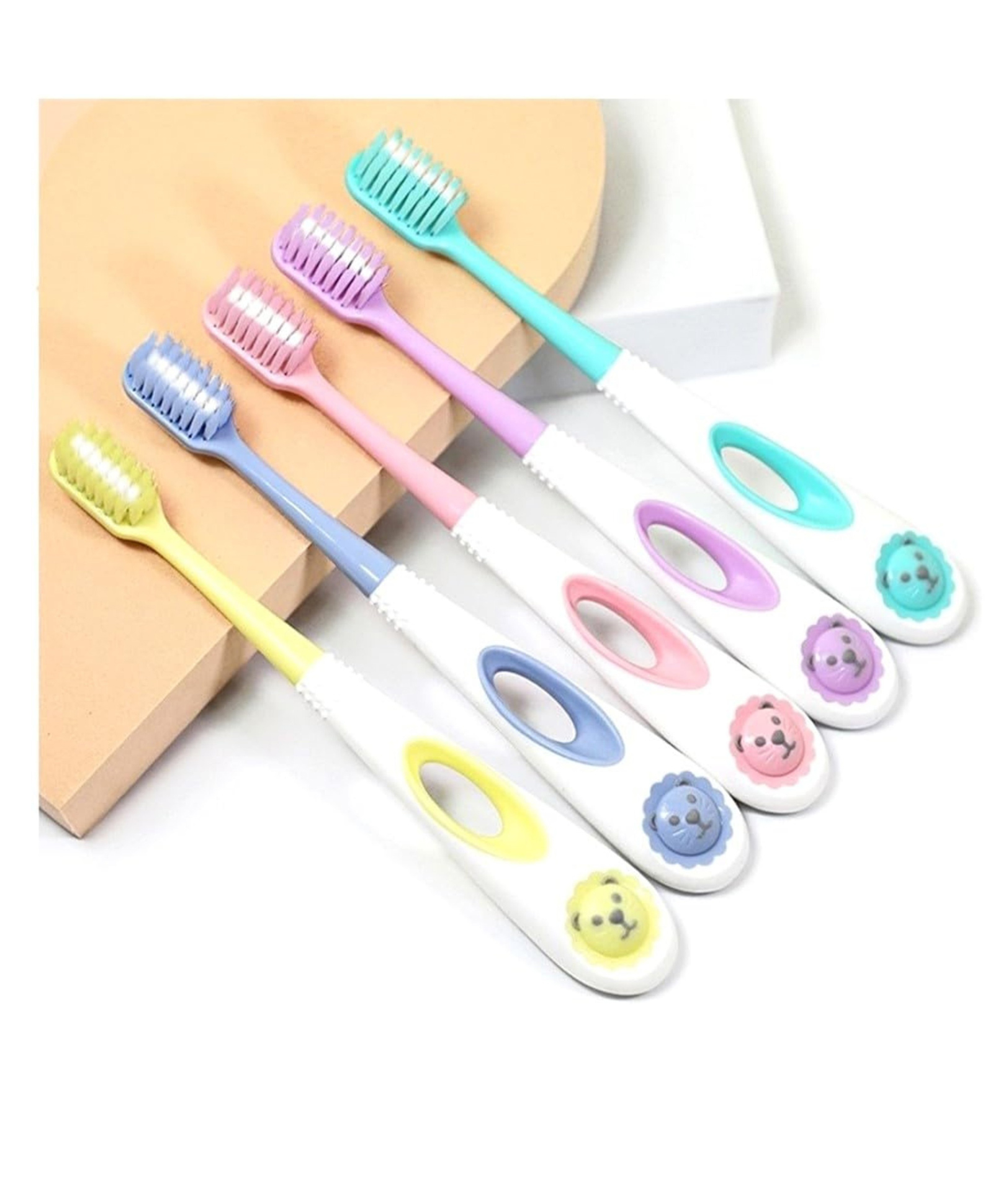 Yamama Kids Toothbrush Cute Pbt Soft Bristles Toothbrush Manual Toothbrush for Kids Colorful Ultra-soft Kids Toothbrush Pack of 5 - Multicolor-picture-27