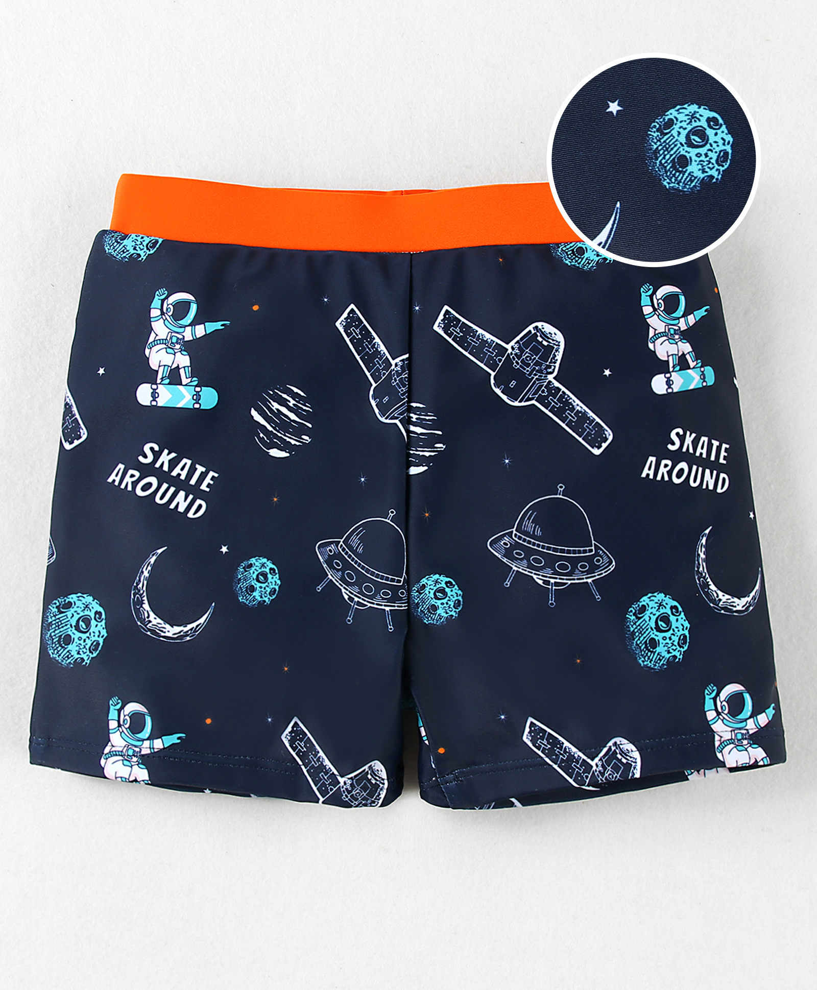 Mark & Mia Swimming Trunk With Space Theme Print - Navy Blue-image-6