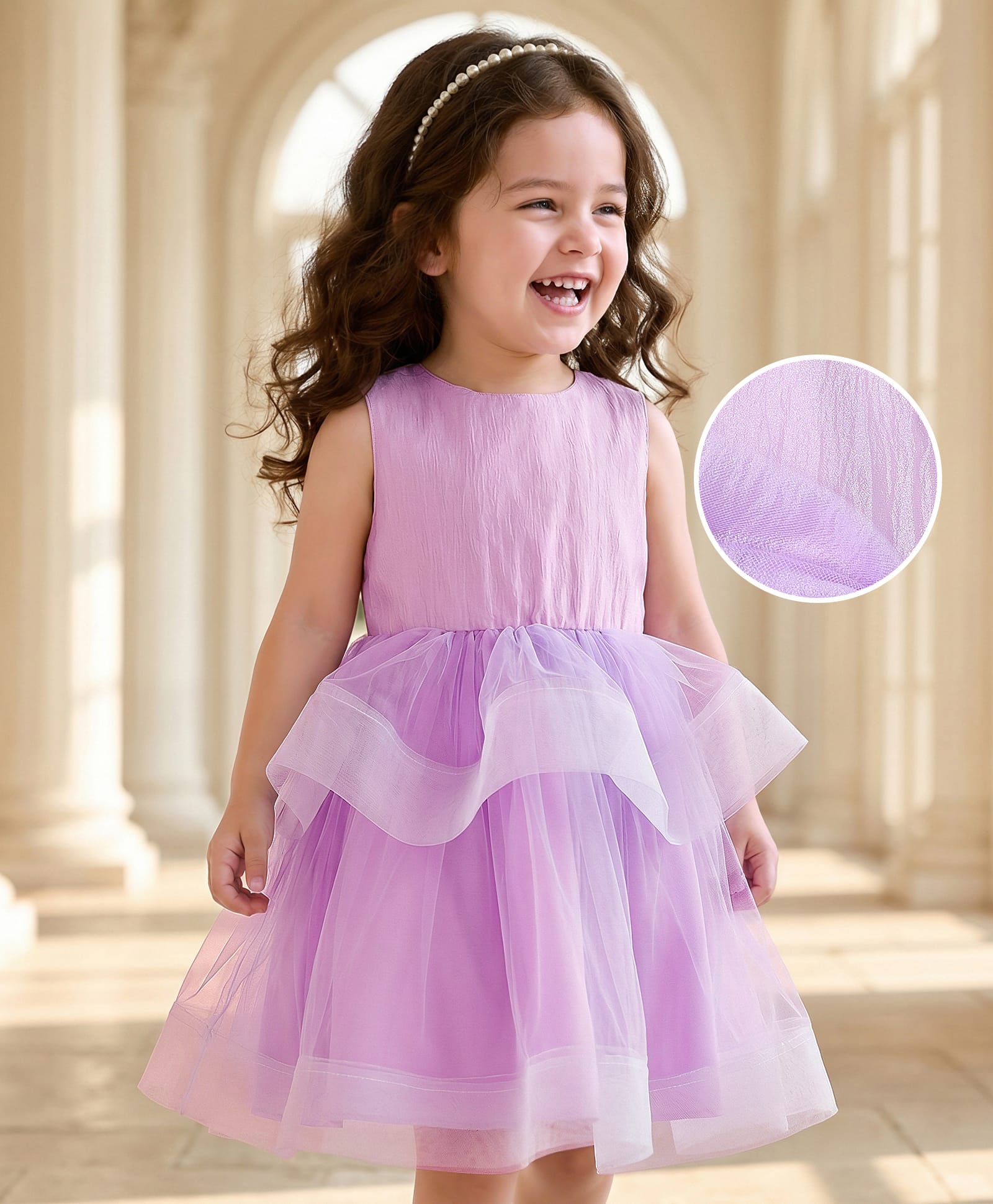 Mark & Mia Sleeveless Solid Color Mesh Party Dress - Purple-image-16