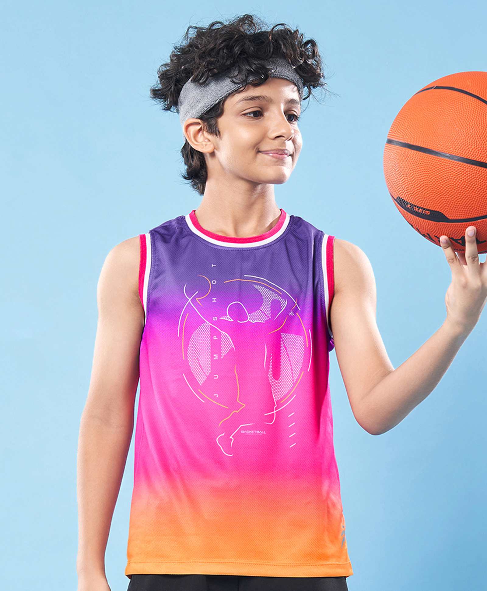 Pine Active Knit Sleeveless High Stretch T-Shirt With Ombre Effect - Multicolor-picture-11
