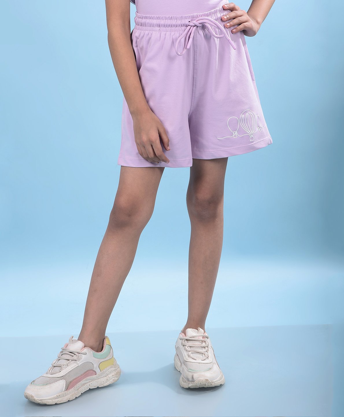 CRIMSOUNE CLUB Cotton Solid Shorts - Purple-picture-24