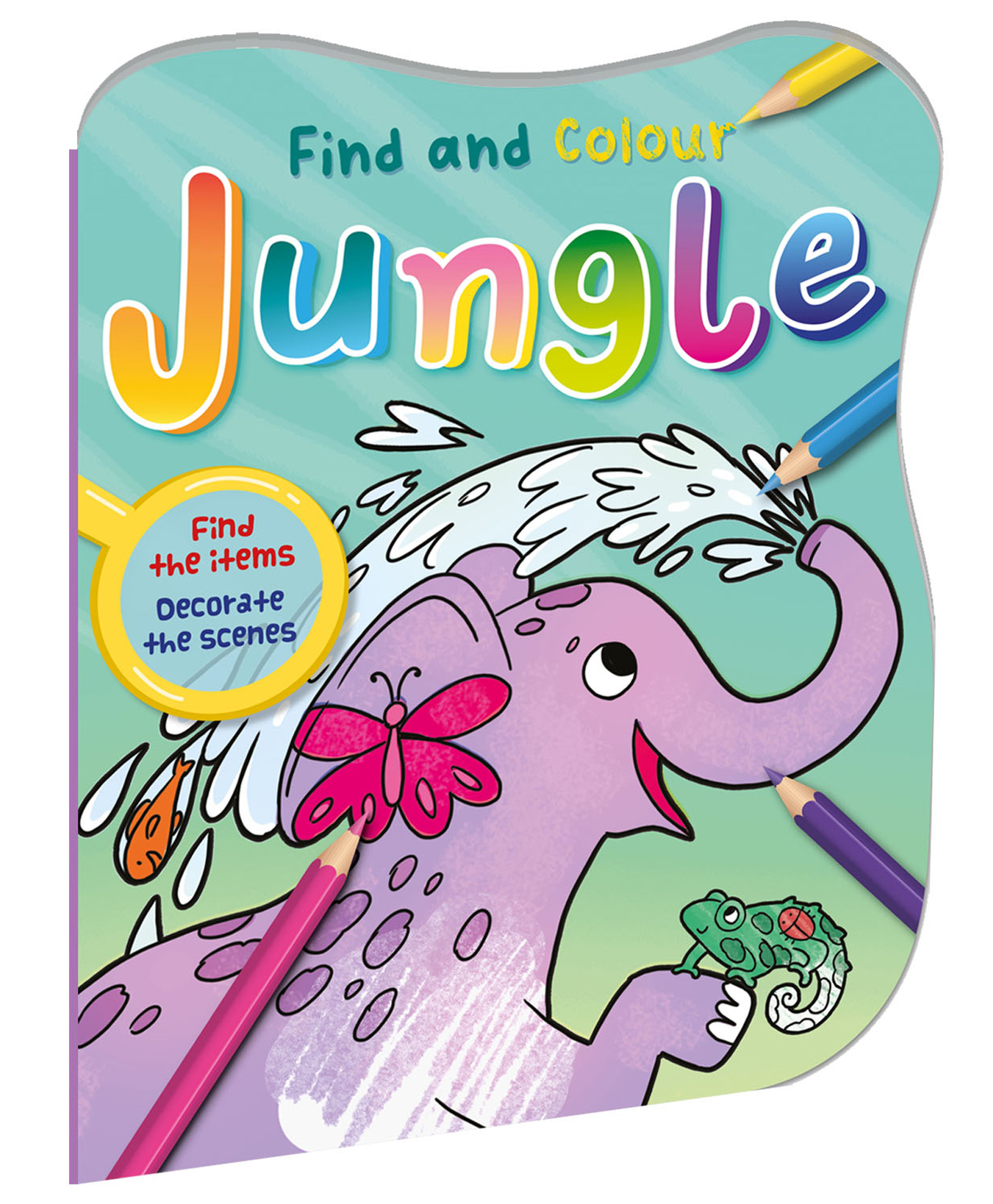Find and Colour Activity Book | Jungle Colouring Book | Colouring and Activity book for kids | Die cut book [Paperback] Parragon-image-13