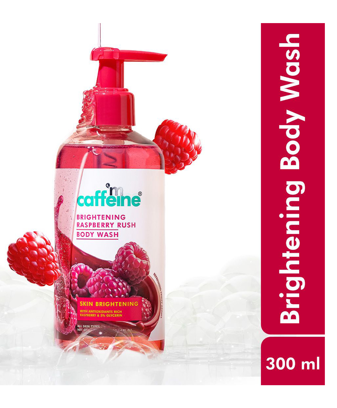 mCaffeine Brightening Raspberry Rush Body Wash for Brighter Glowing Skin - 300 ml-picture-13