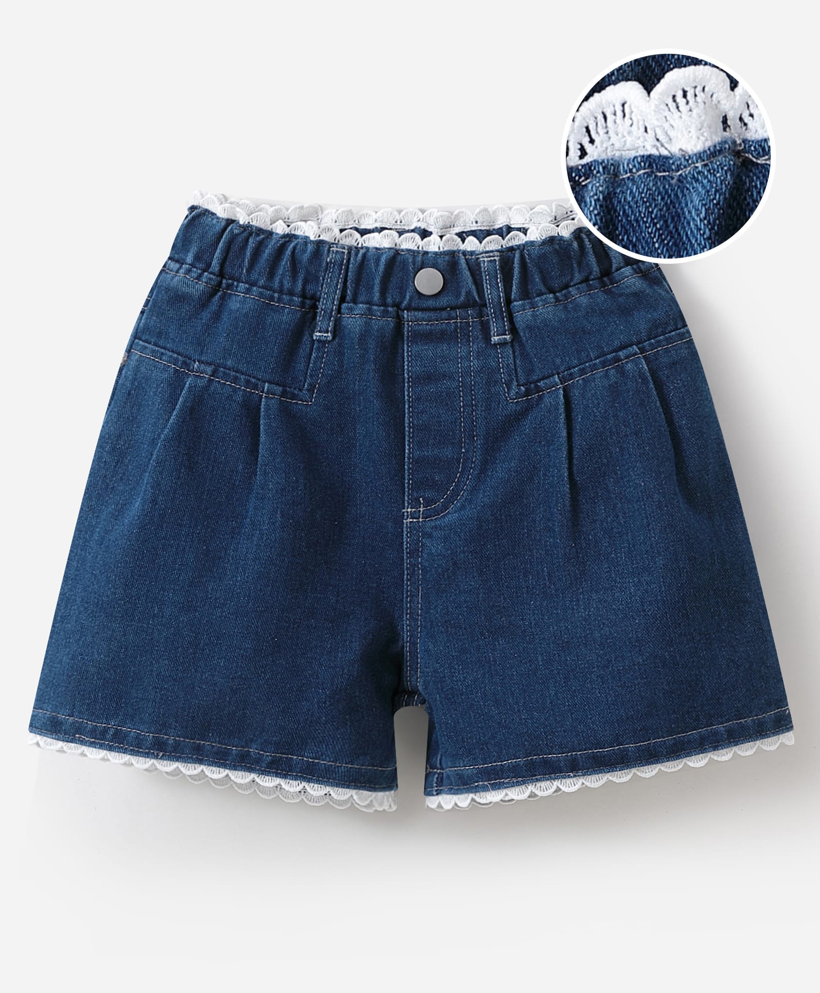 Mark & Mia Denim Washed Solid Colour Shorts - Navy Blue-picture-19