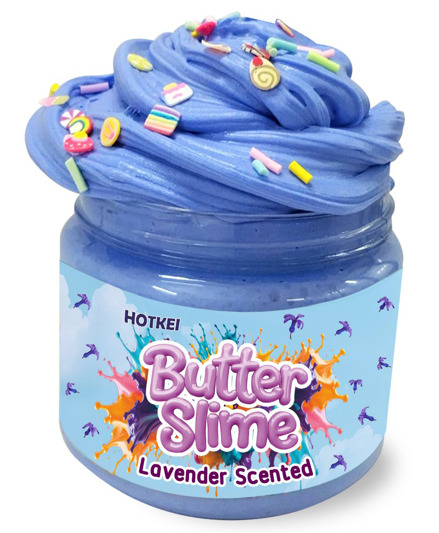 HOTKEI Periwinkle LavenderScented Butter Slime Kit for Kids (Ages 3-10)Soft, Stretchy, and Fun Sensory Toy with Candy CharmsBirthday Return Gift for Boys & Girls-image-4