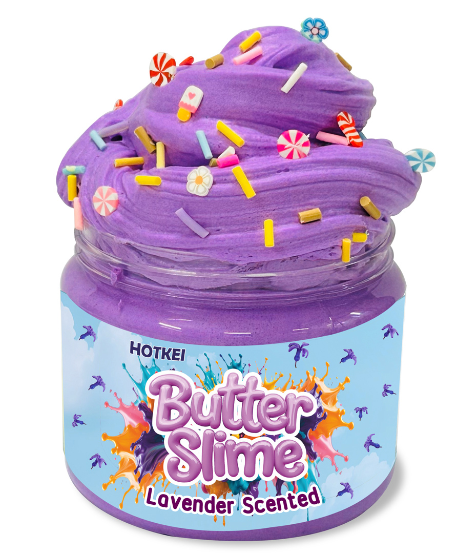 HOTKEI Purple LavenderScented Butter Slime Kit for Kids (Ages 3-10)Soft, Stretchy, and Fun Sensory Toy with Candy CharmsBirthday Return Gift for Boys & Girls-image-5